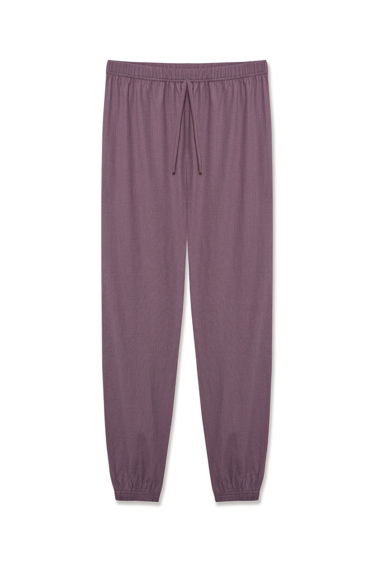 Pamuklu Fitilli Paça Bantlı Kadın Pijama Altı - Eflatun