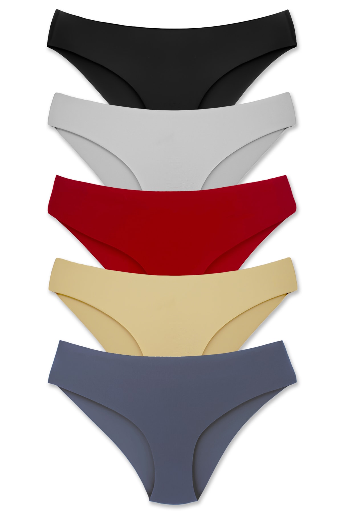 İnterlok Lazer Kesim Kadın Slip Külot – 5’li Paket