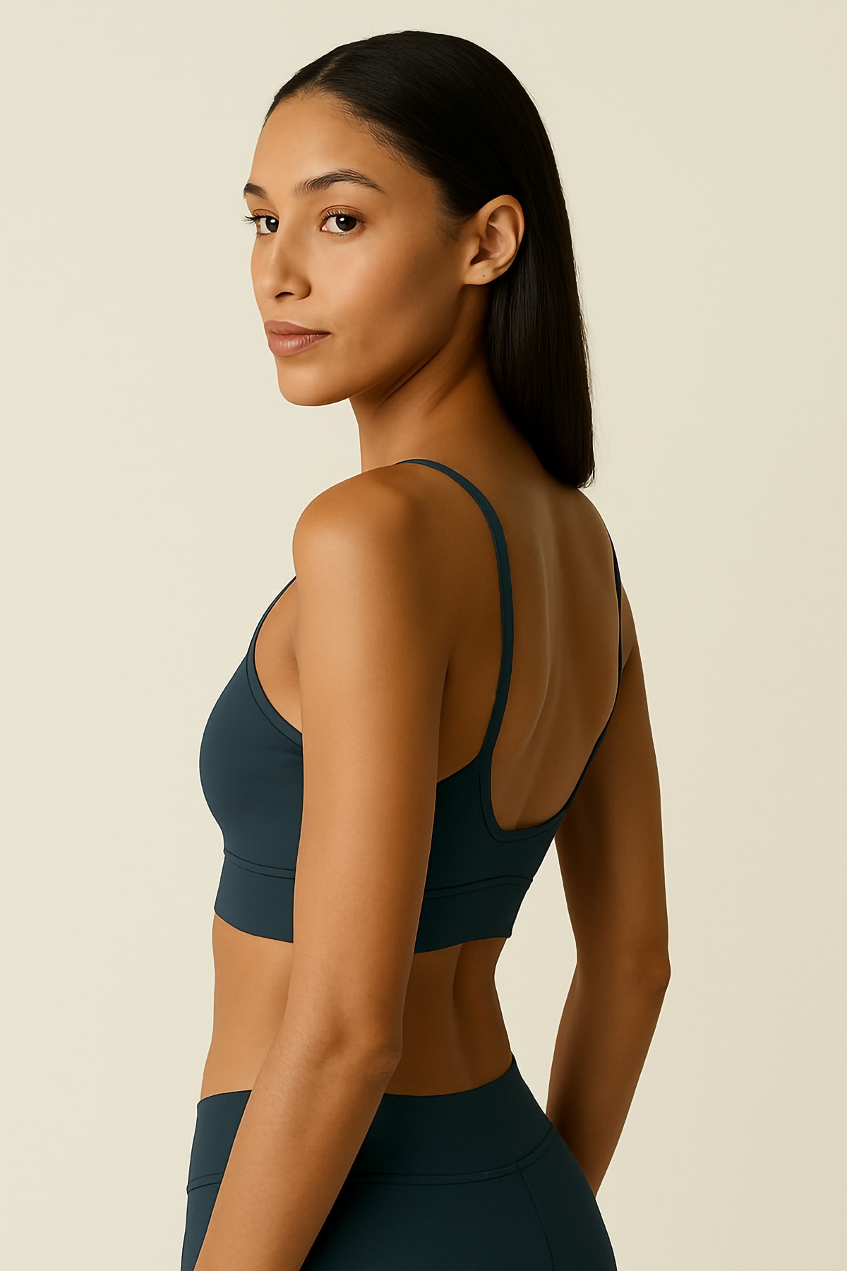 İnce Askılı Toparlayıcı Spor Büstiyer - İndigo