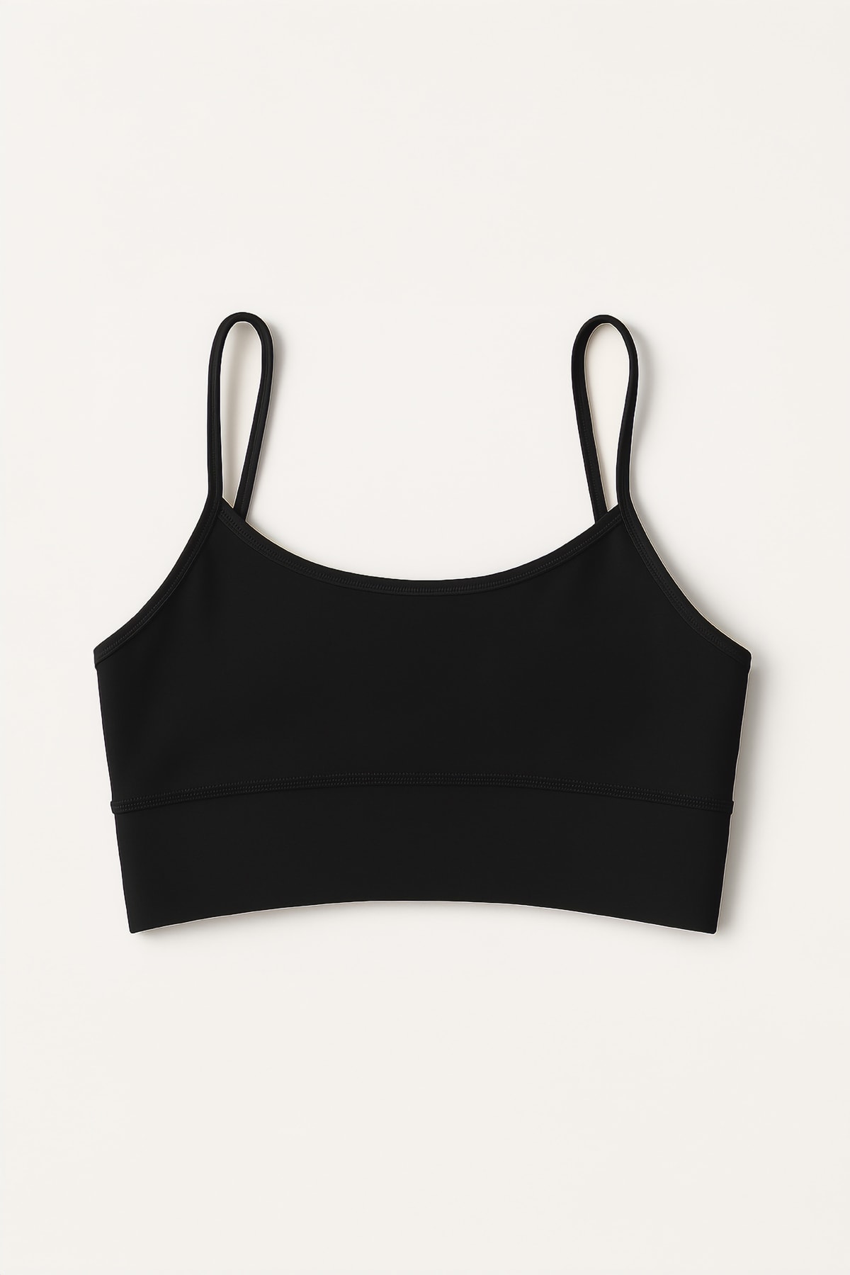 İnce Askılı Toparlayıcı Spor Büstiyer - Siyah