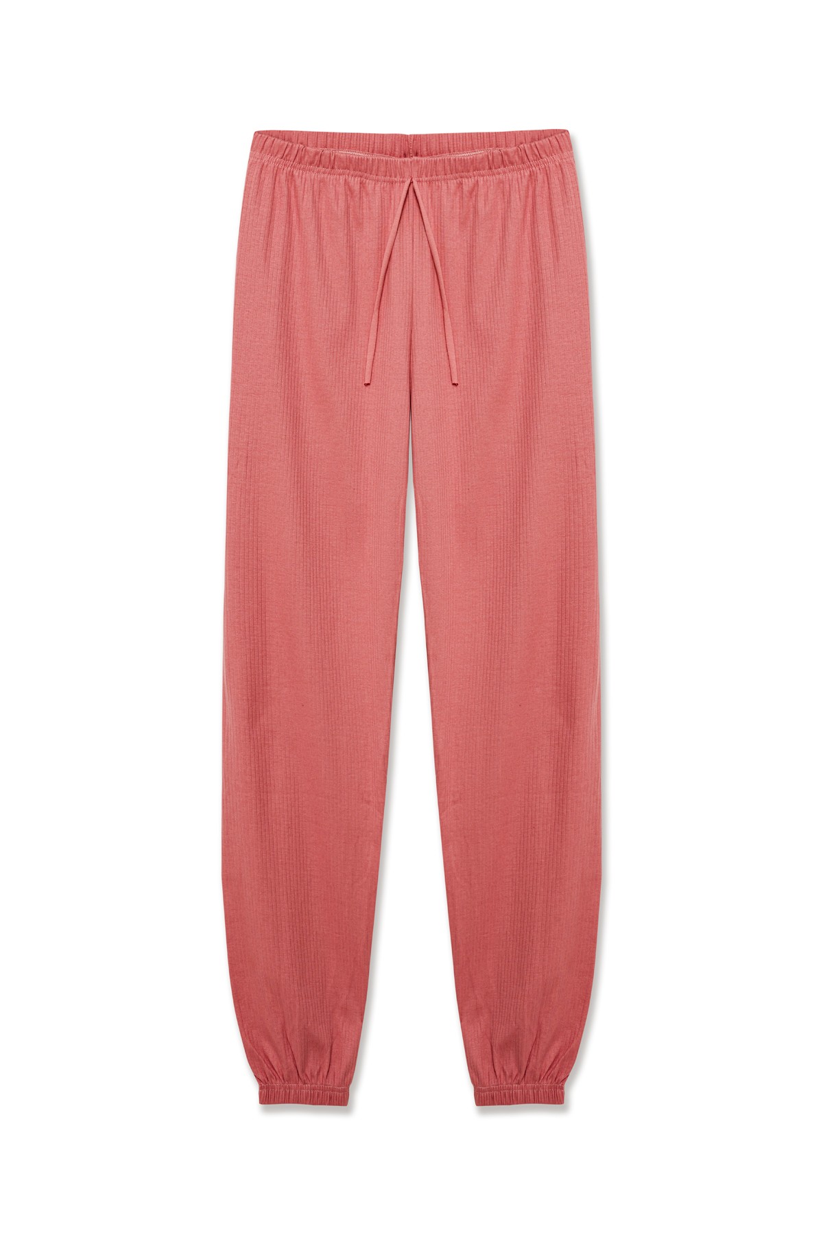 Pamuklu Fitilli Paça Bantlı Kadın Pijama Altı - Vizon