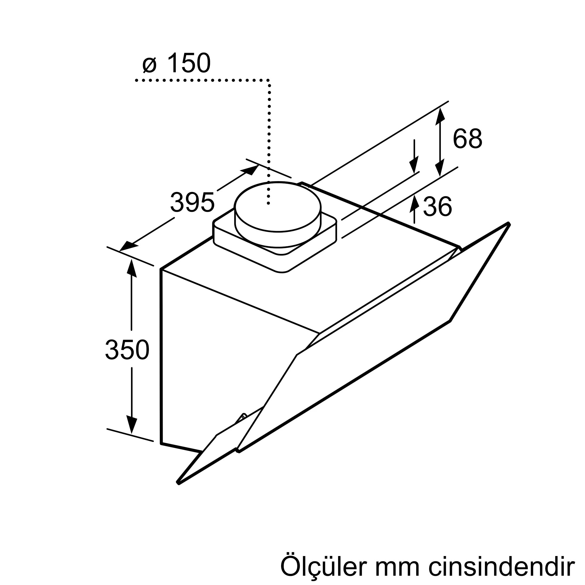 Bosch DWK065G60T Eğimli Davlumbaz