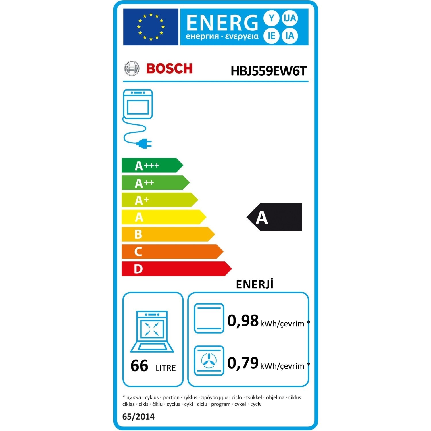 Bosch HBJ559EW6T Beyaz Ankastre Fırın