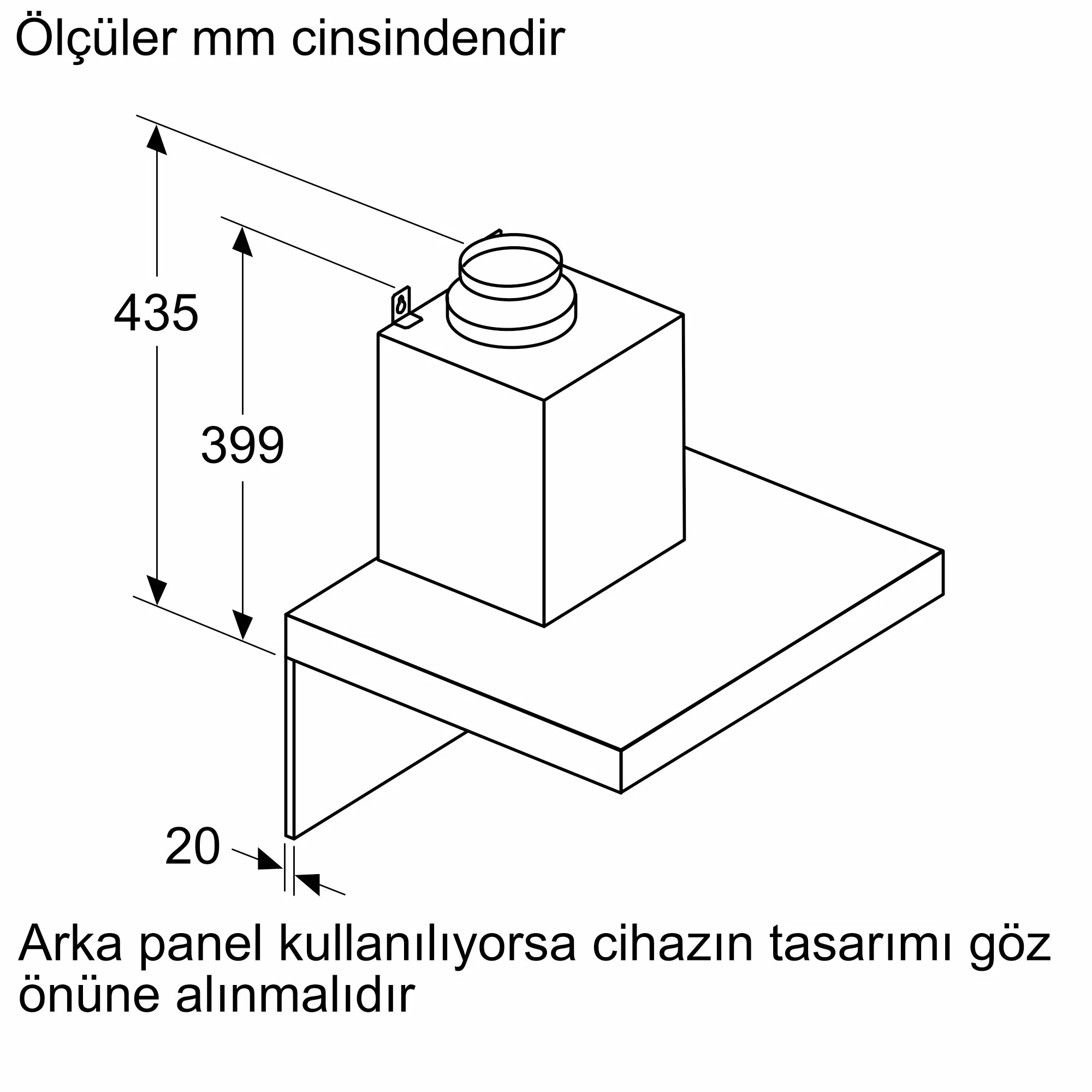 Bosch DWB67BK20T 60 cm Duvar Tipi Ankastre Davlumbaz