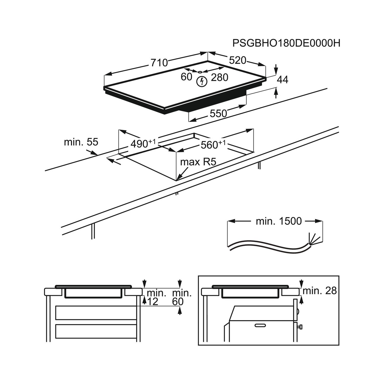 Electrolux EIV734 Bridge İndüksiyonlu Siyah Vitroseramik Ocak