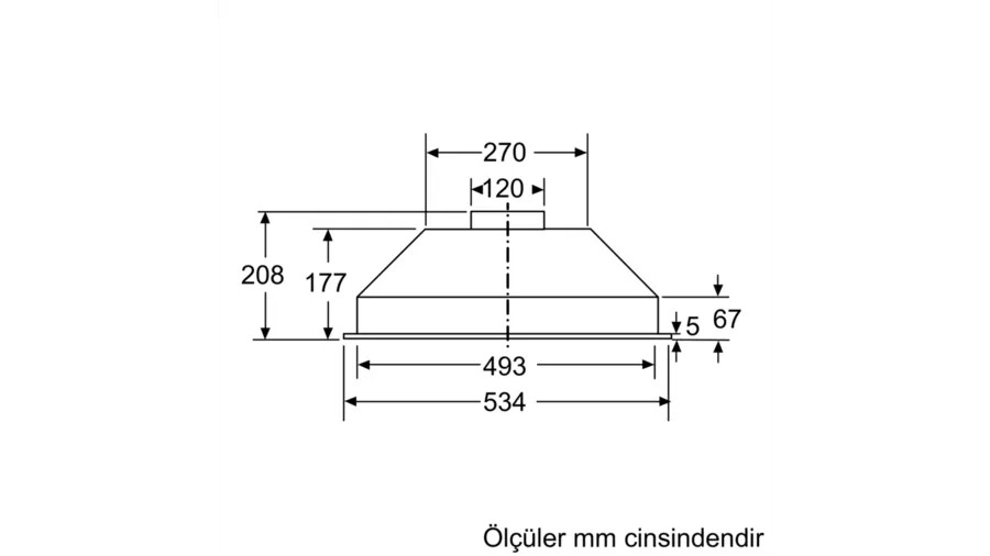 Bosch DLN53AA70 Gömme 121 W Aspiratör Inox