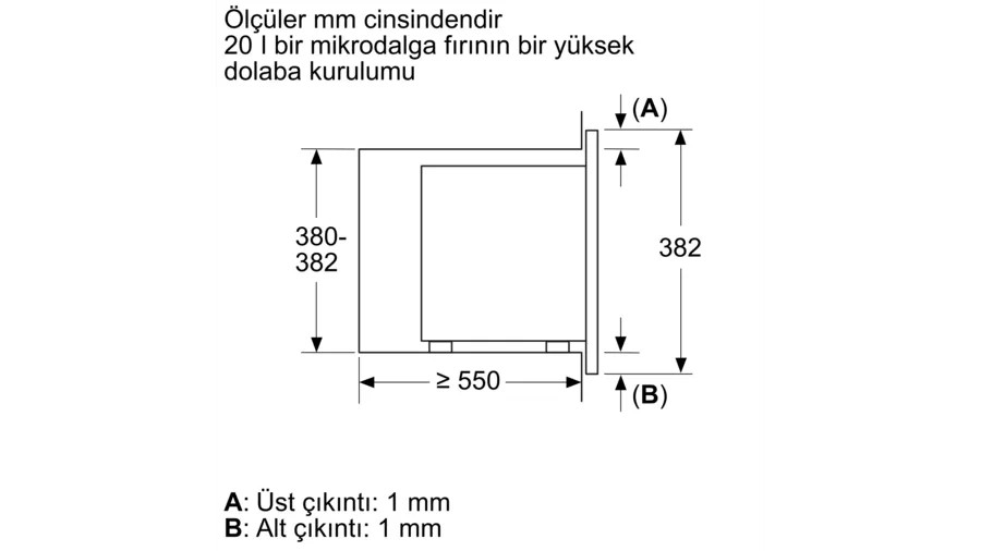 Bosch BFL623MW3 Ankastre Mikrodalga 60 x 38 cm Beyaz