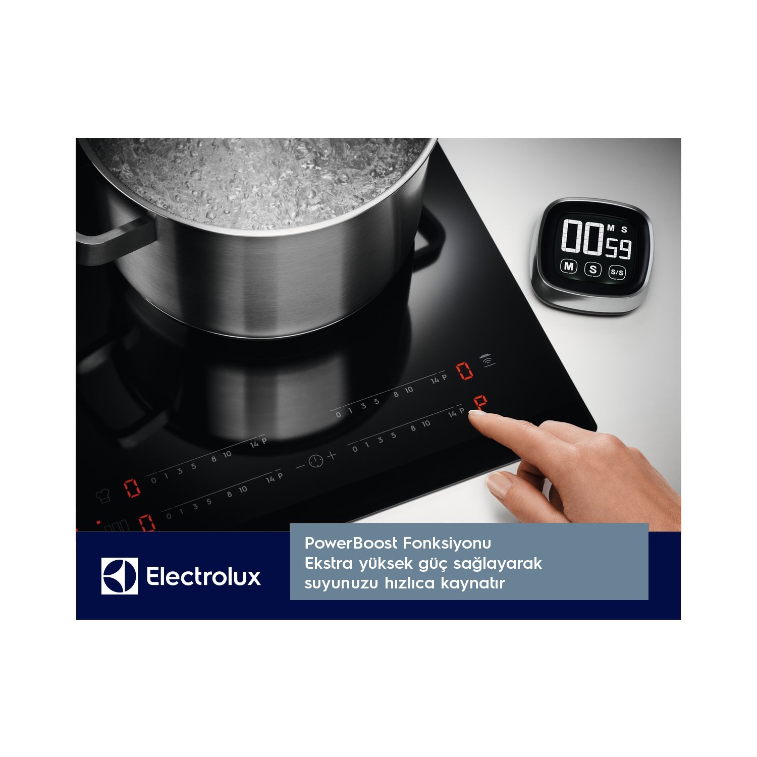 Electrolux EIV734 Bridge İndüksiyonlu Siyah Vitroseramik Ocak