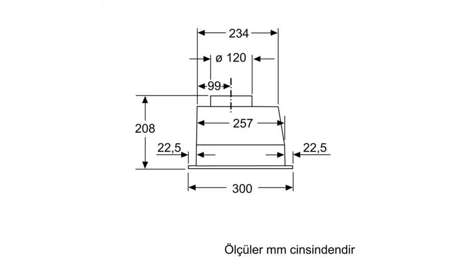 Bosch DLN53AA70 Gömme 121 W Aspiratör Inox