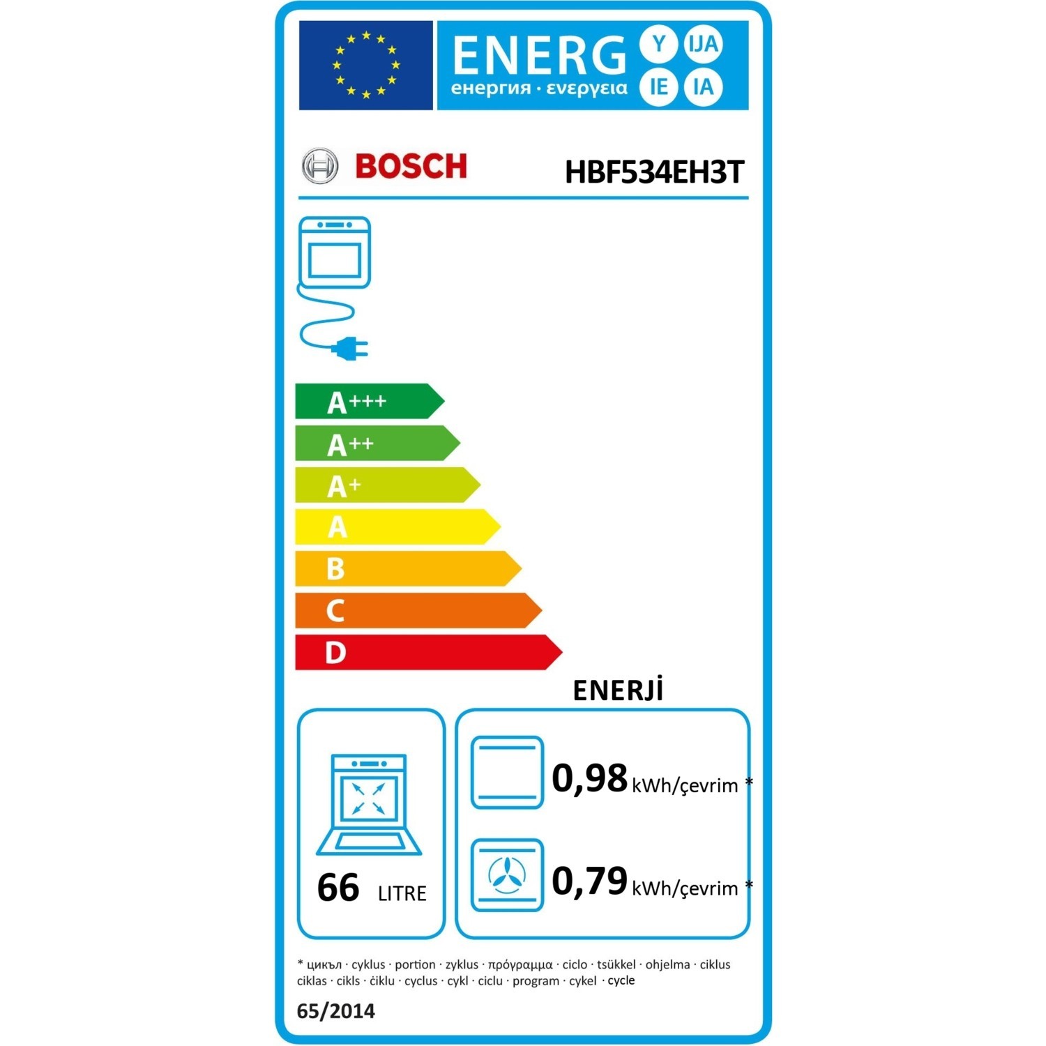 Bosch HBF534EH3T Antrasit Ankastre Fırın