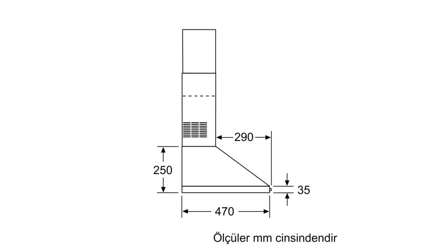 Bosch DWP64CC20T Beyaz Ankastre Duvar Tipi Davlumbaz - Doğalgazlı