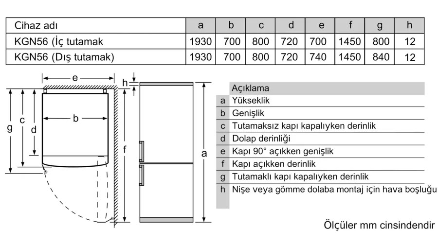 Bosch KGN56LBE0N Kombi No Frost Buzdolabı