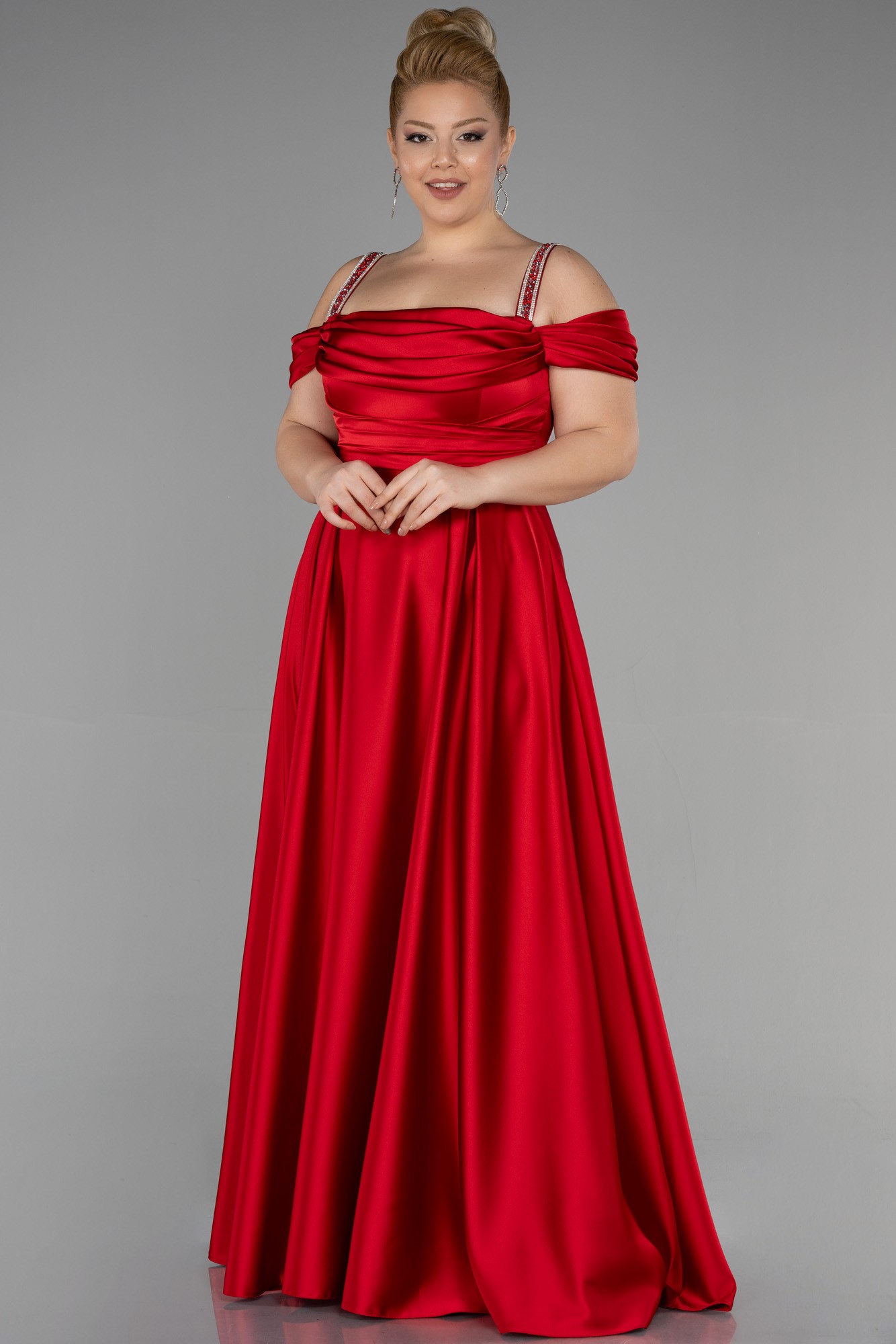 Long Satin Plus Size Evening Dress ABU3277