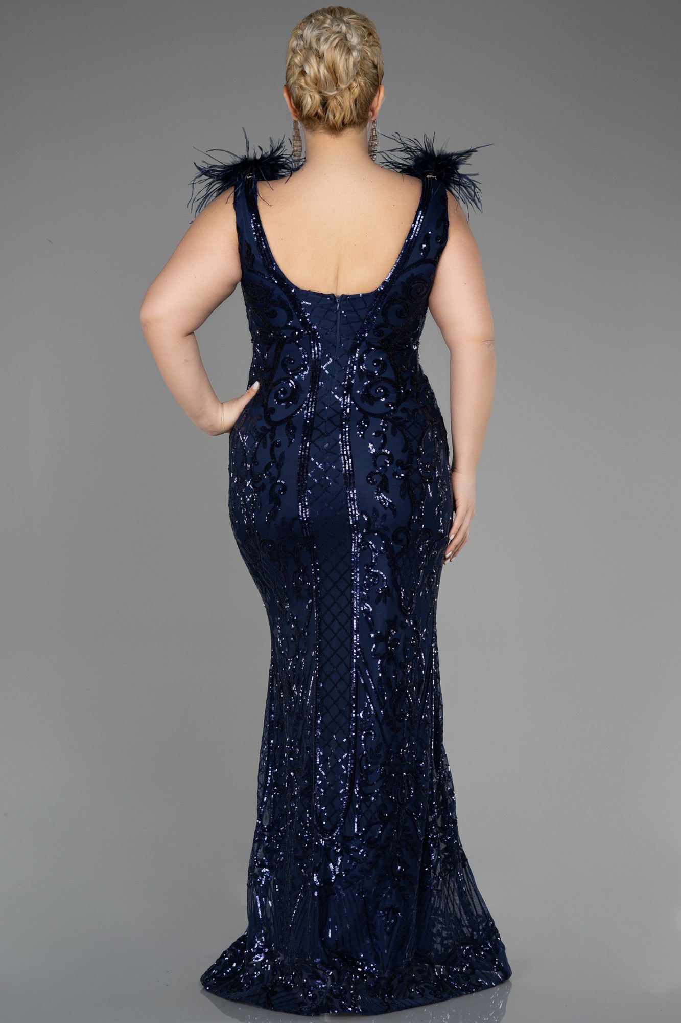 Long Scaly Plus Size Engagement Dress ABU3671