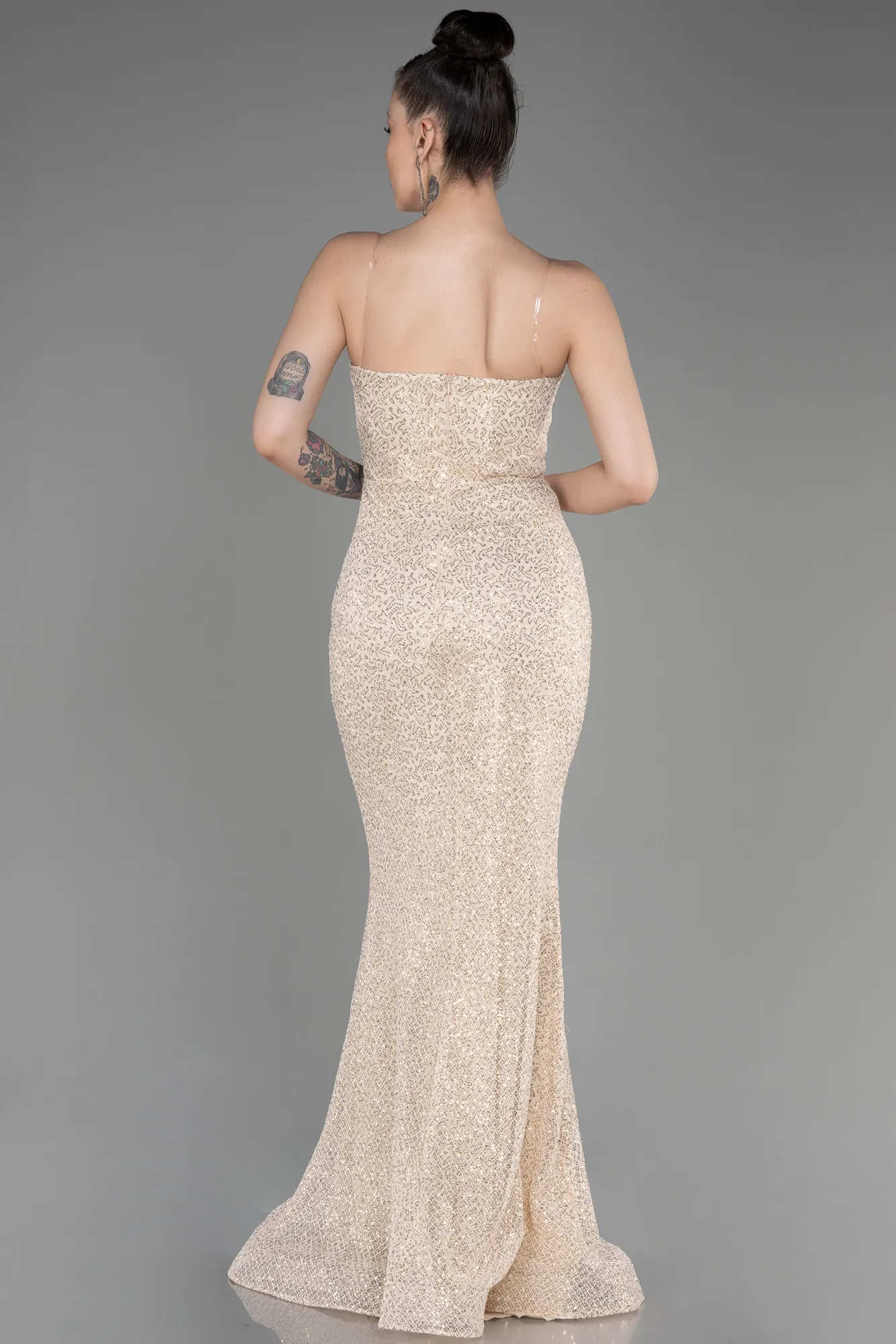 Strapless Scaly Long Mermaid Evening Dress ABU3850