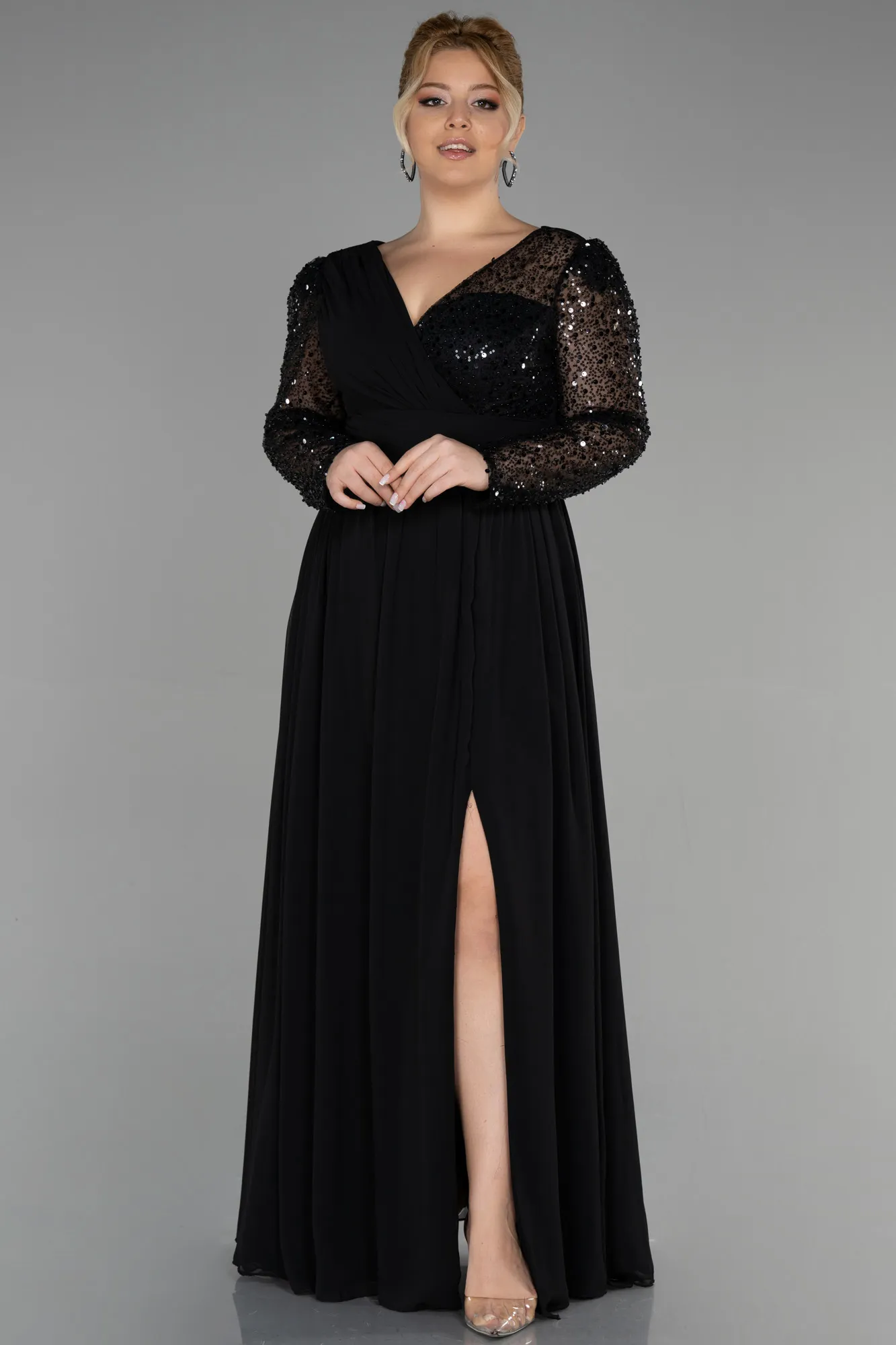 Long Chiffon Plus Size Evening Dress ABU3264