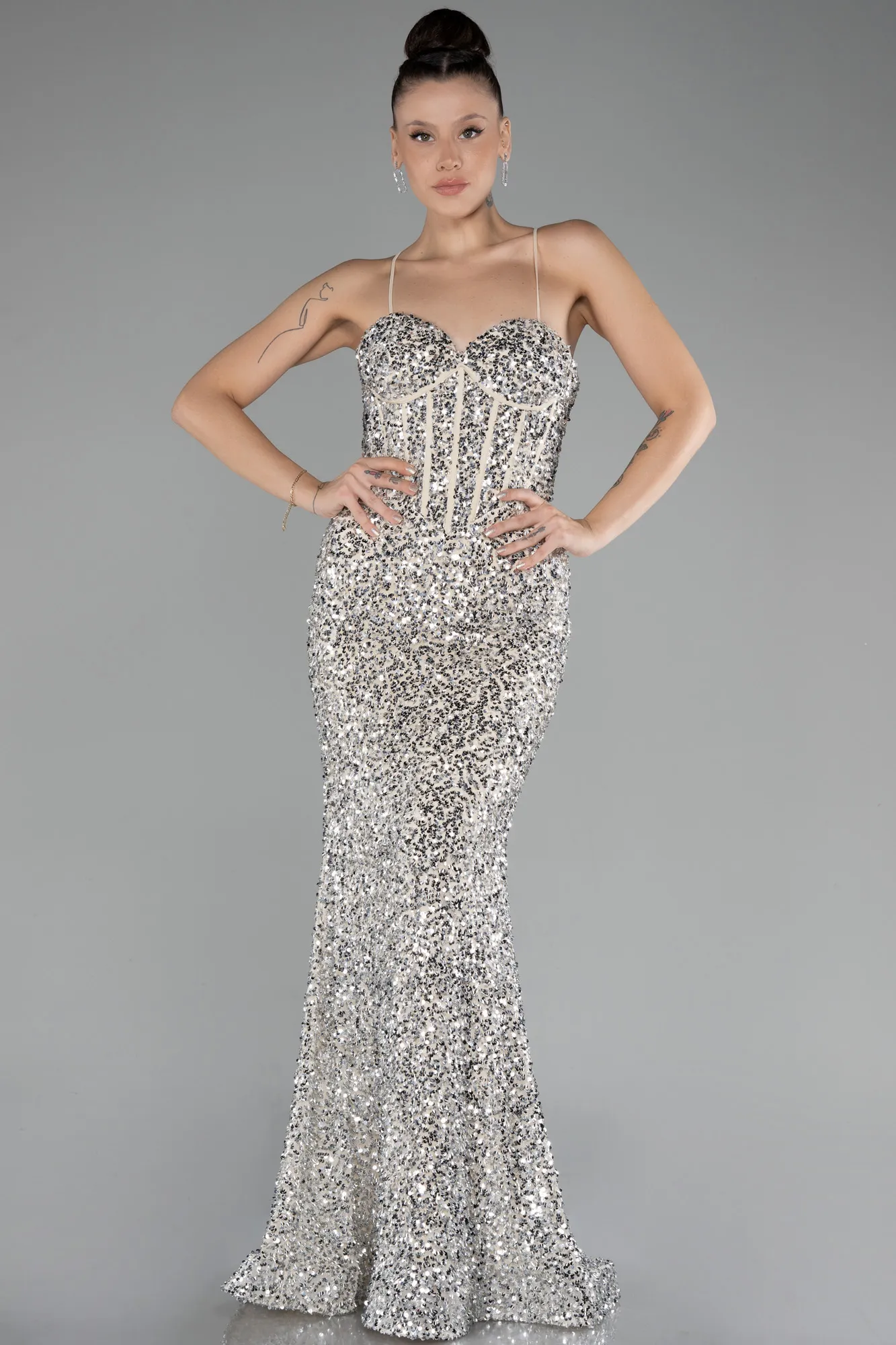 Long Scaly Mermaid Evening Gown ABU4252