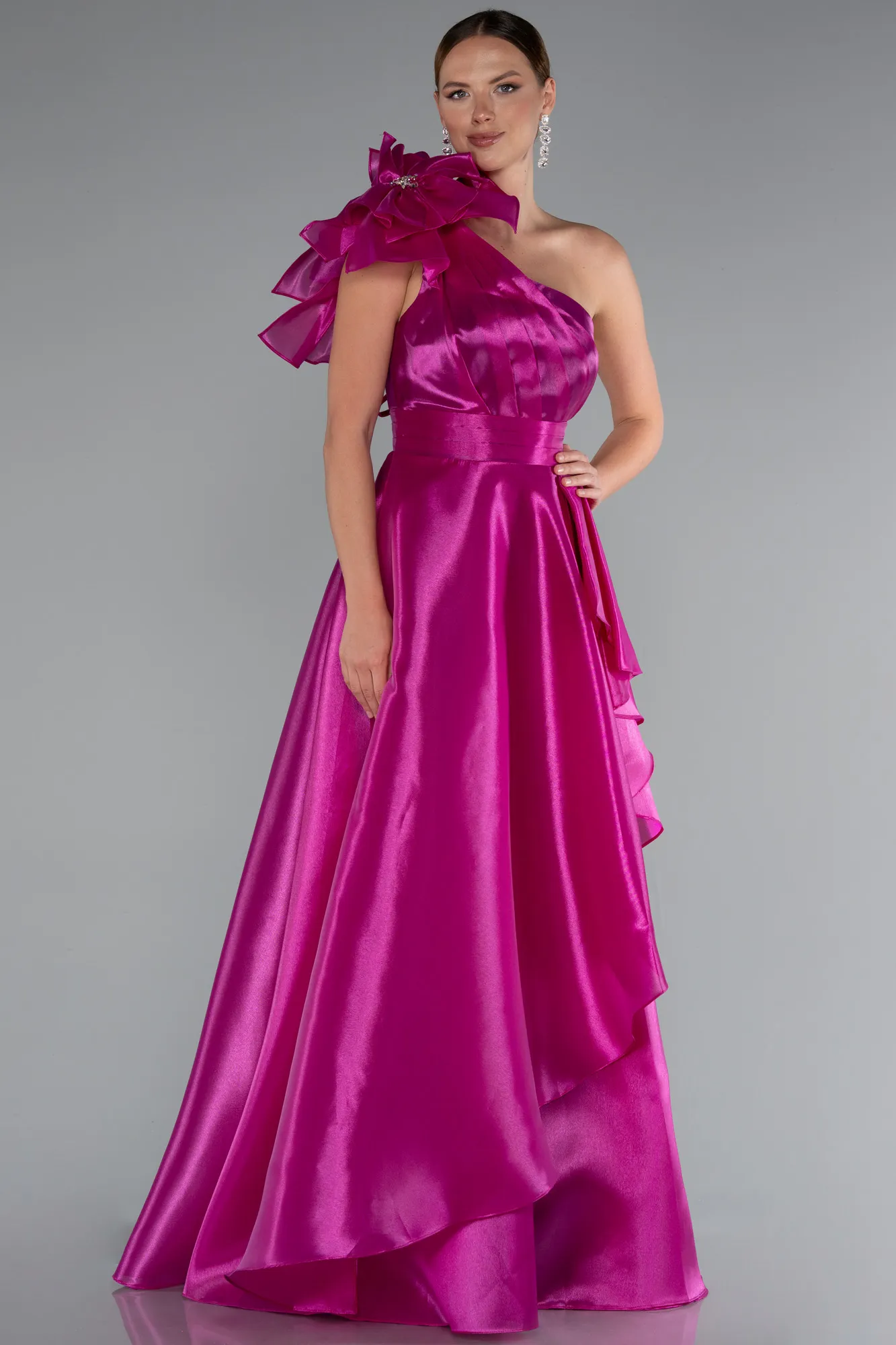 One Shoulder Long Plus Size Prom Dress ABU3939