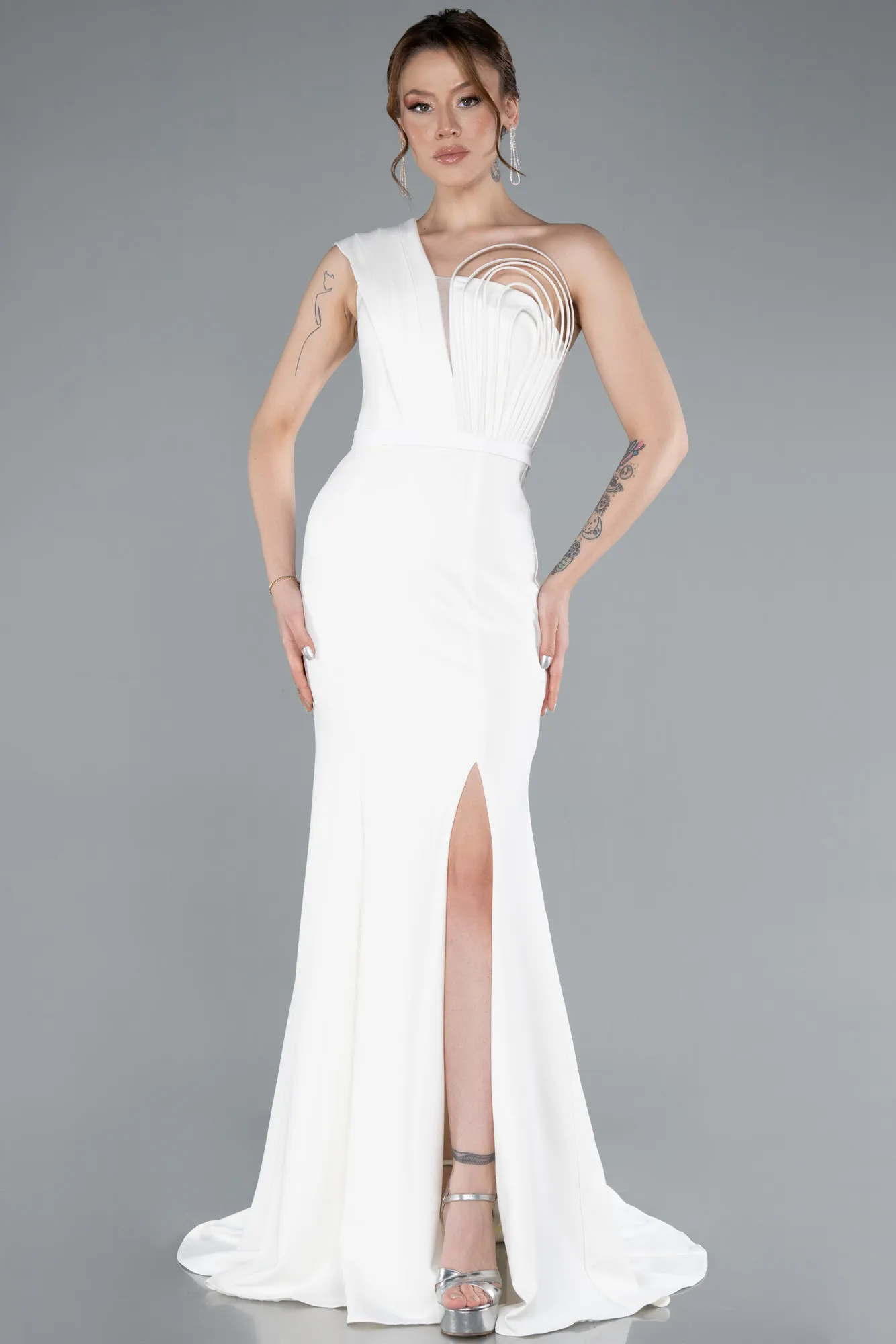 One Shoulder Slit Long Evening Gown ABU4793