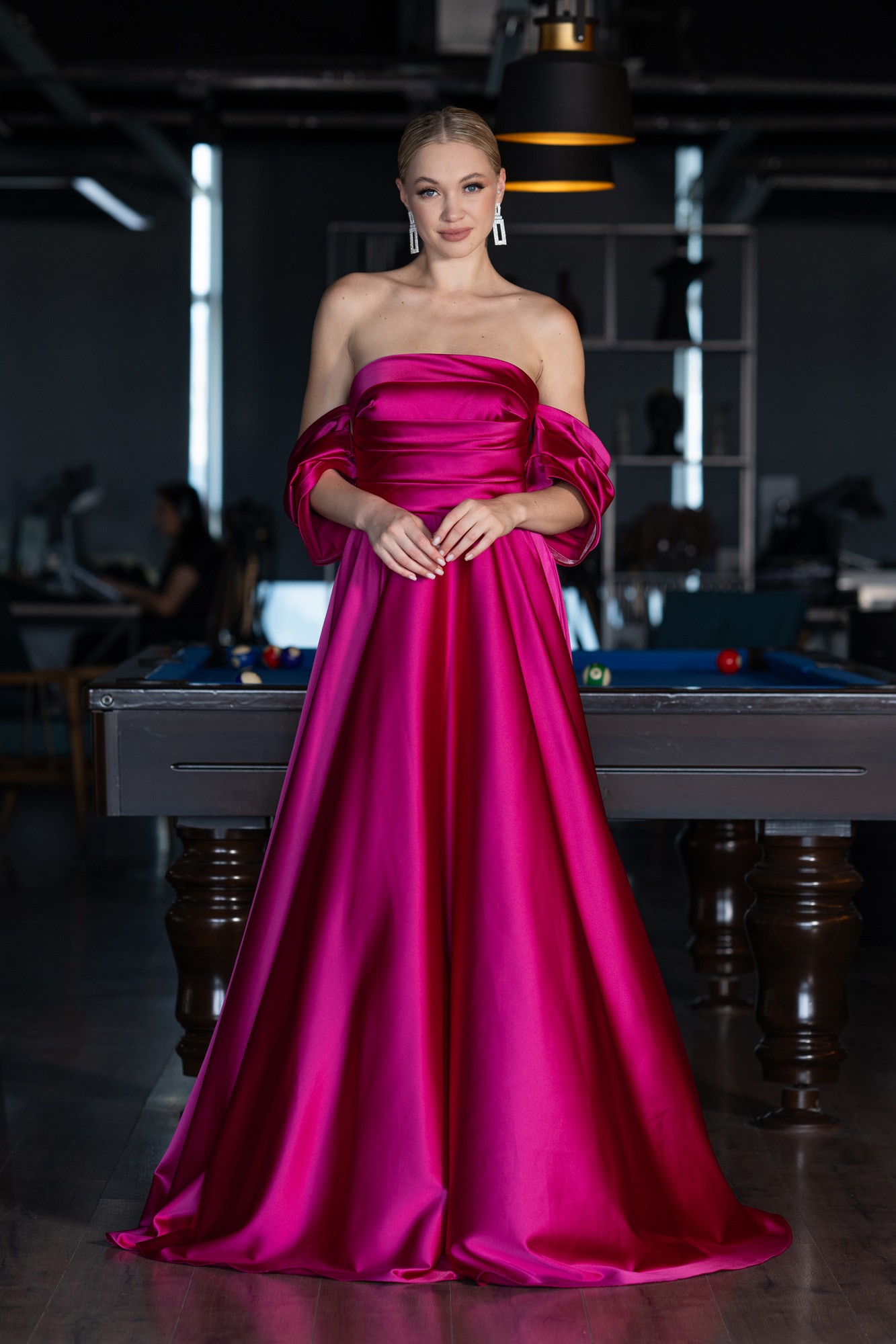 Strapless Long Satin Prom Gown ABU4132