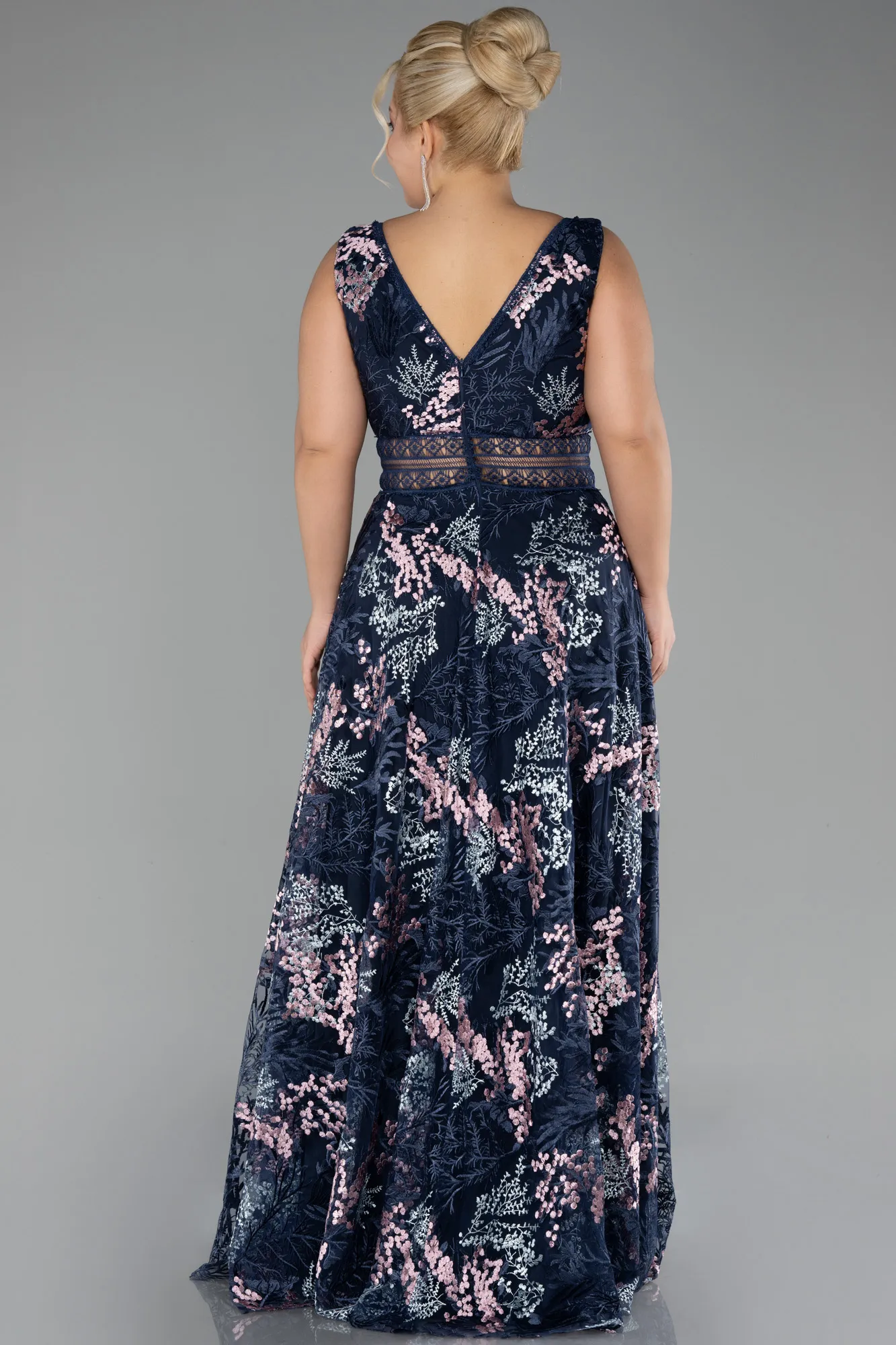 Long Laced Plus Size Evening Gown ABU4261