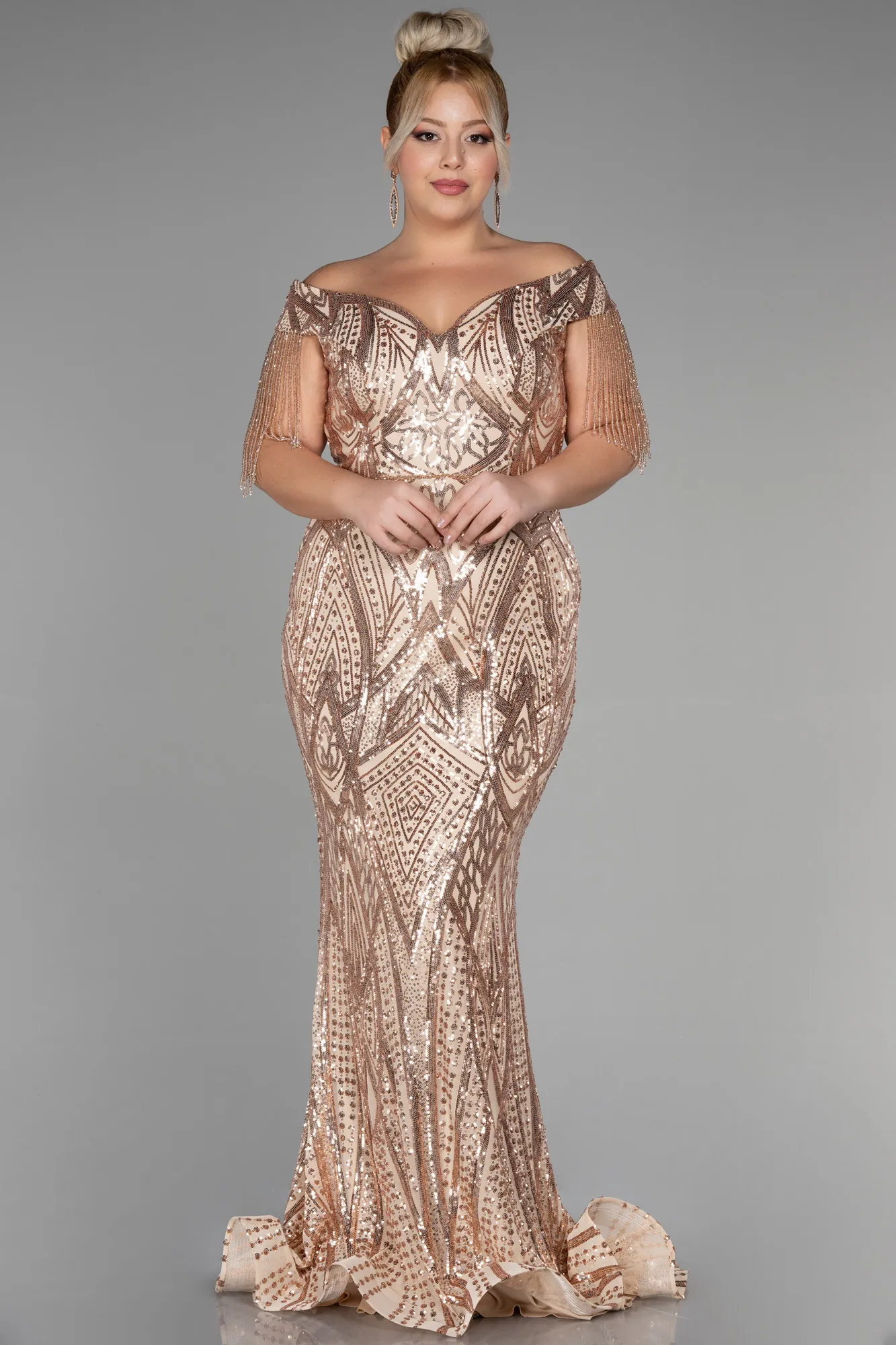 Long Scaly Plus Size Evening Dress ABU3374