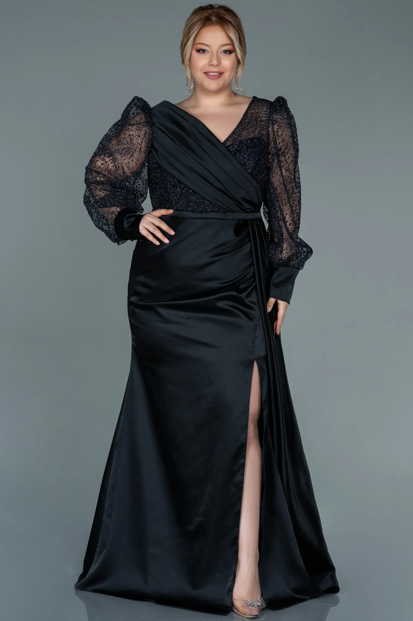 Long Satin Plus Size Evening Dress ABU2759