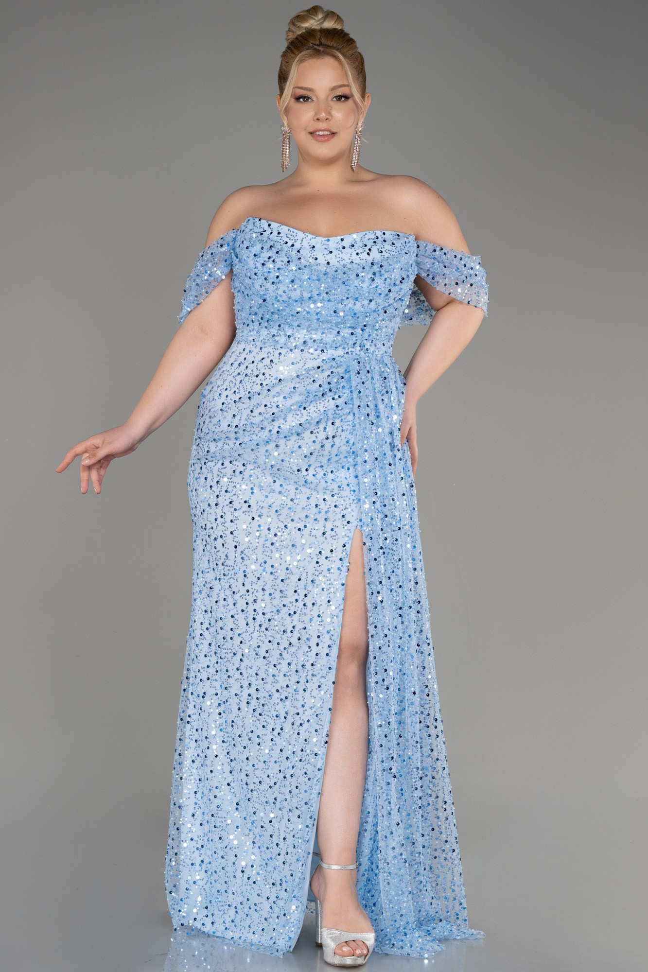 Long Scaly Plus Size Engagement Dress ABU3579