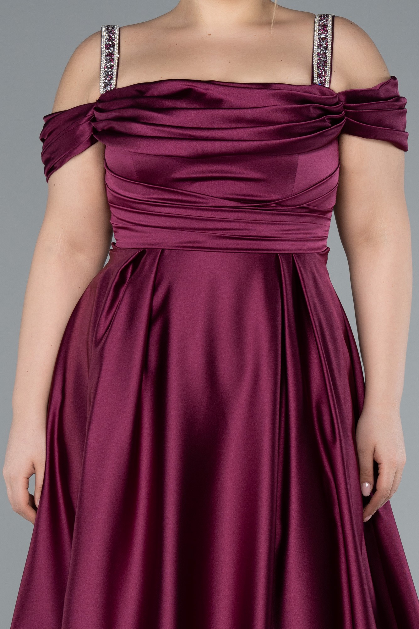 Long Satin Plus Size Evening Dress ABU3277