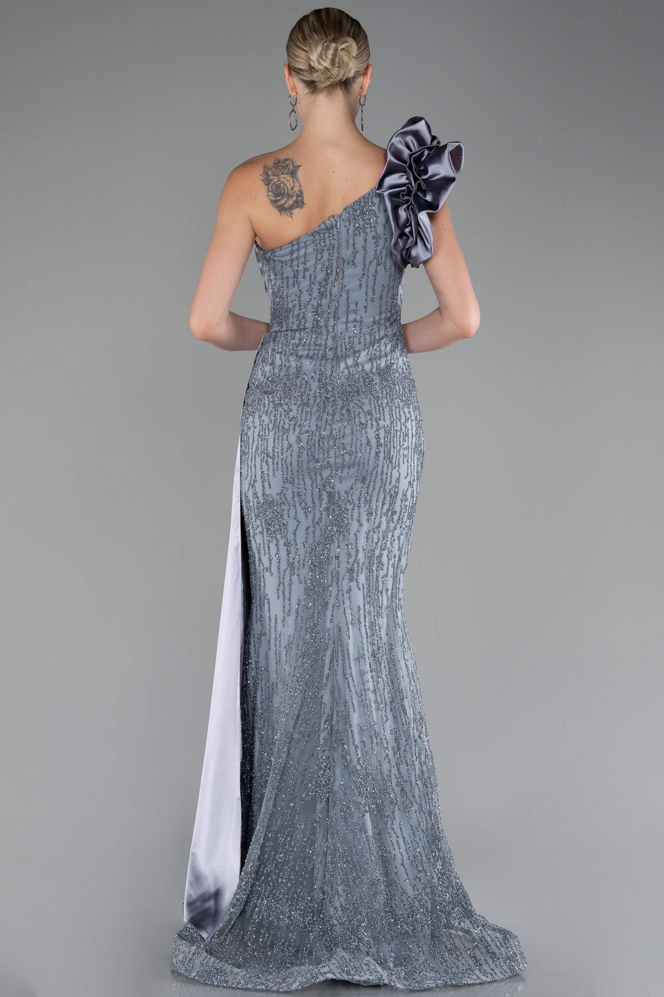 One Shoulder Glitter Long Evening Gown ABU4059