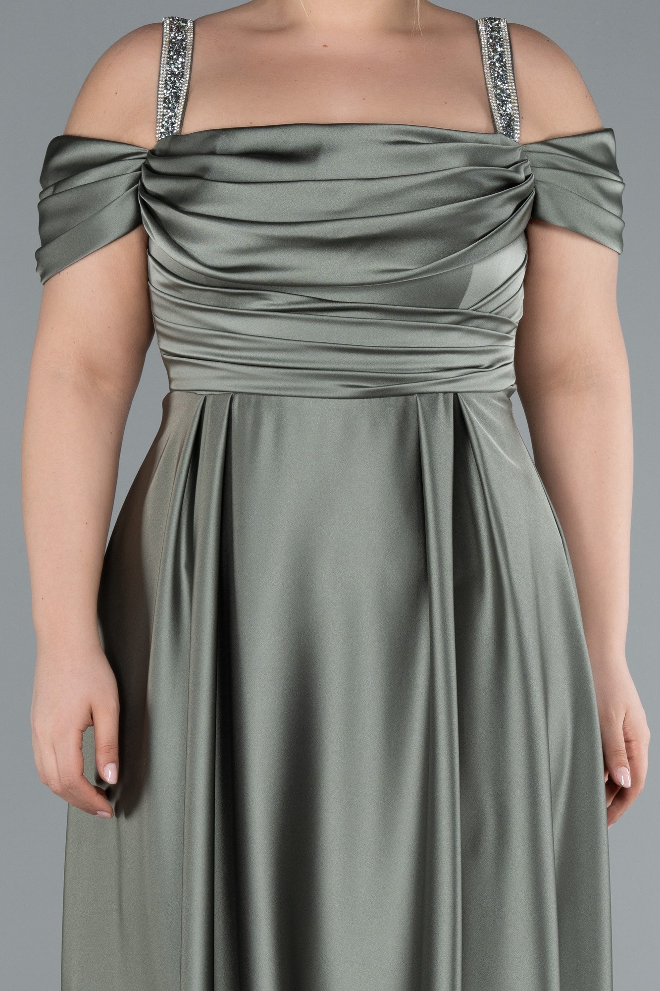 Long Satin Plus Size Evening Dress ABU3277