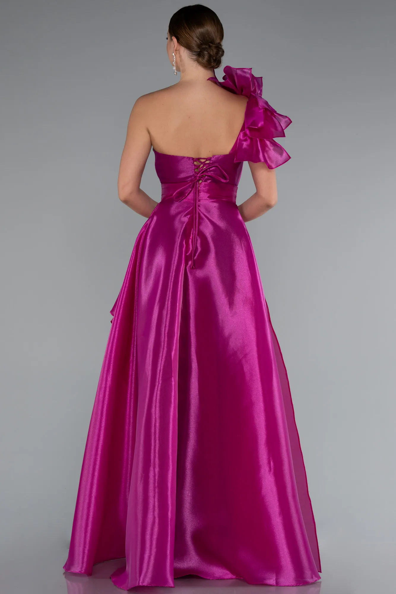 One Shoulder Long Plus Size Prom Dress ABU3939