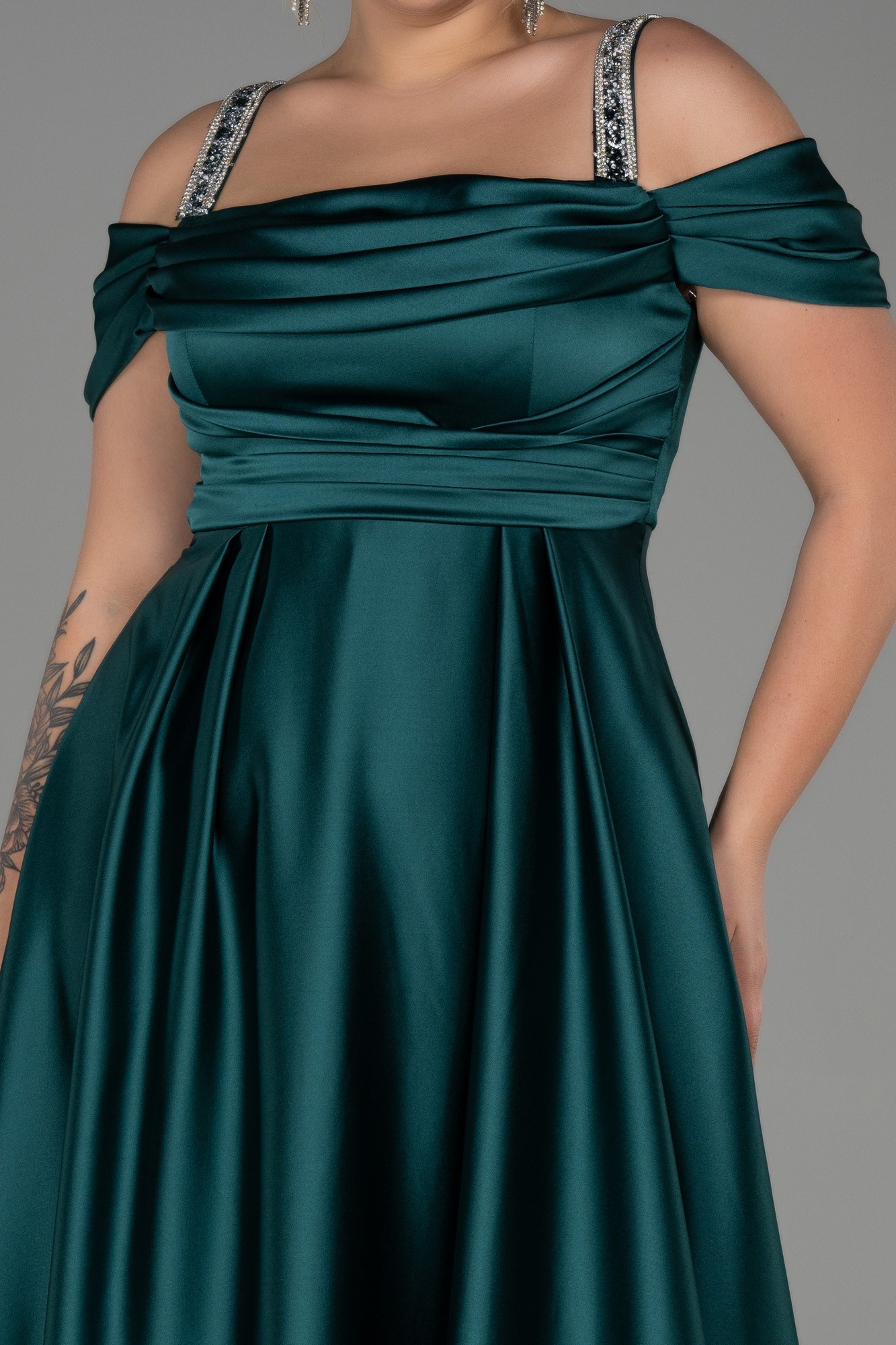 Long Satin Plus Size Evening Dress ABU3277