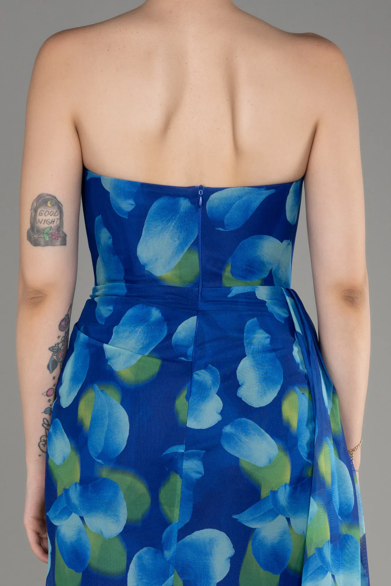 Strapless Slit Print Prom Dress ABU4360