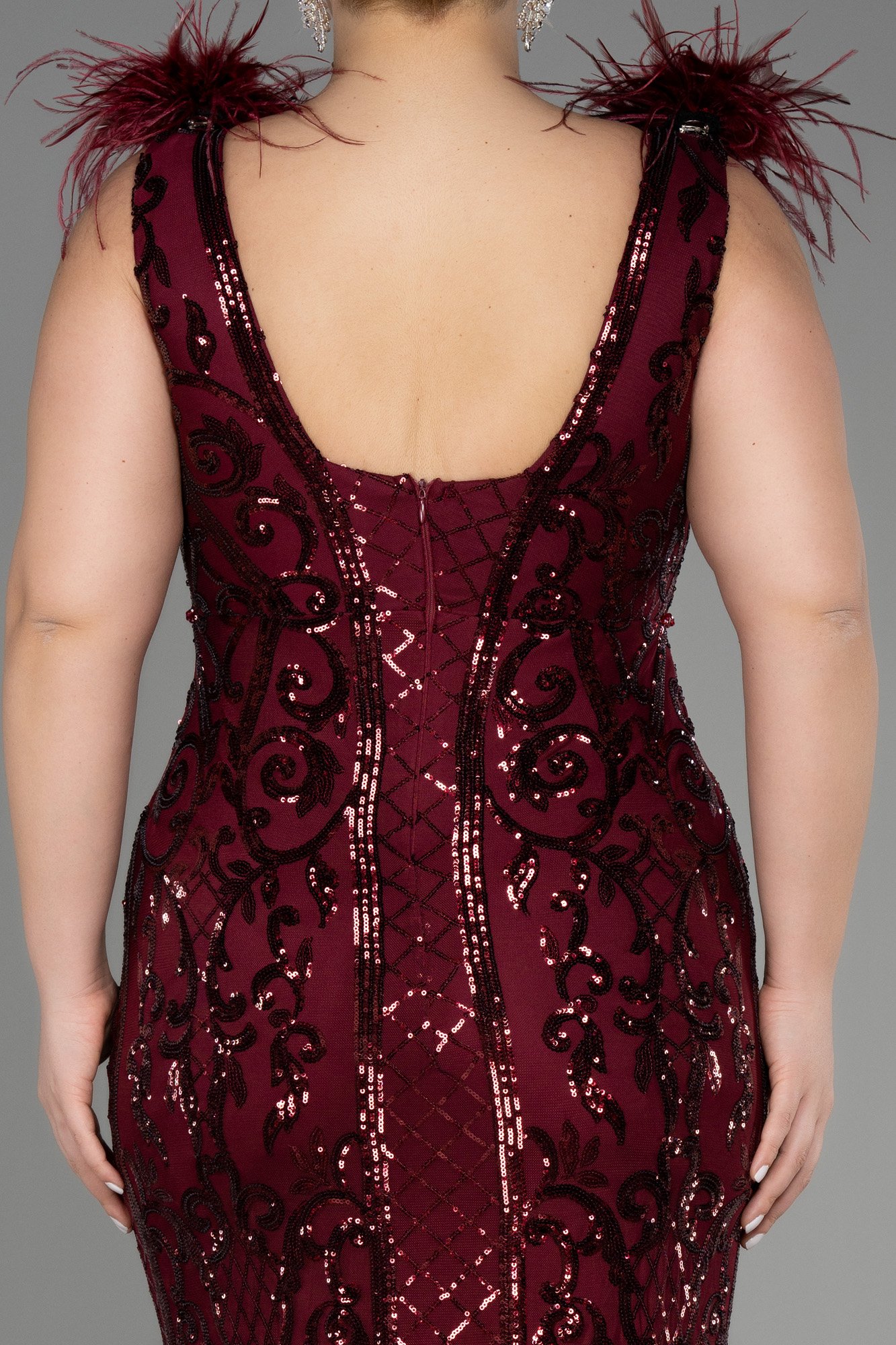 Long Scaly Plus Size Engagement Dress ABU3671