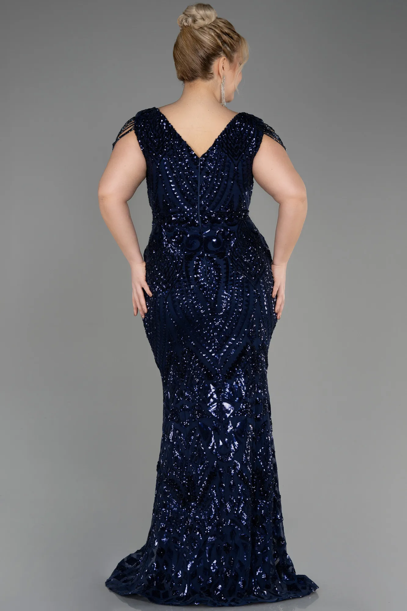 Long Scaly Plus Size Evening Dress ABU3845