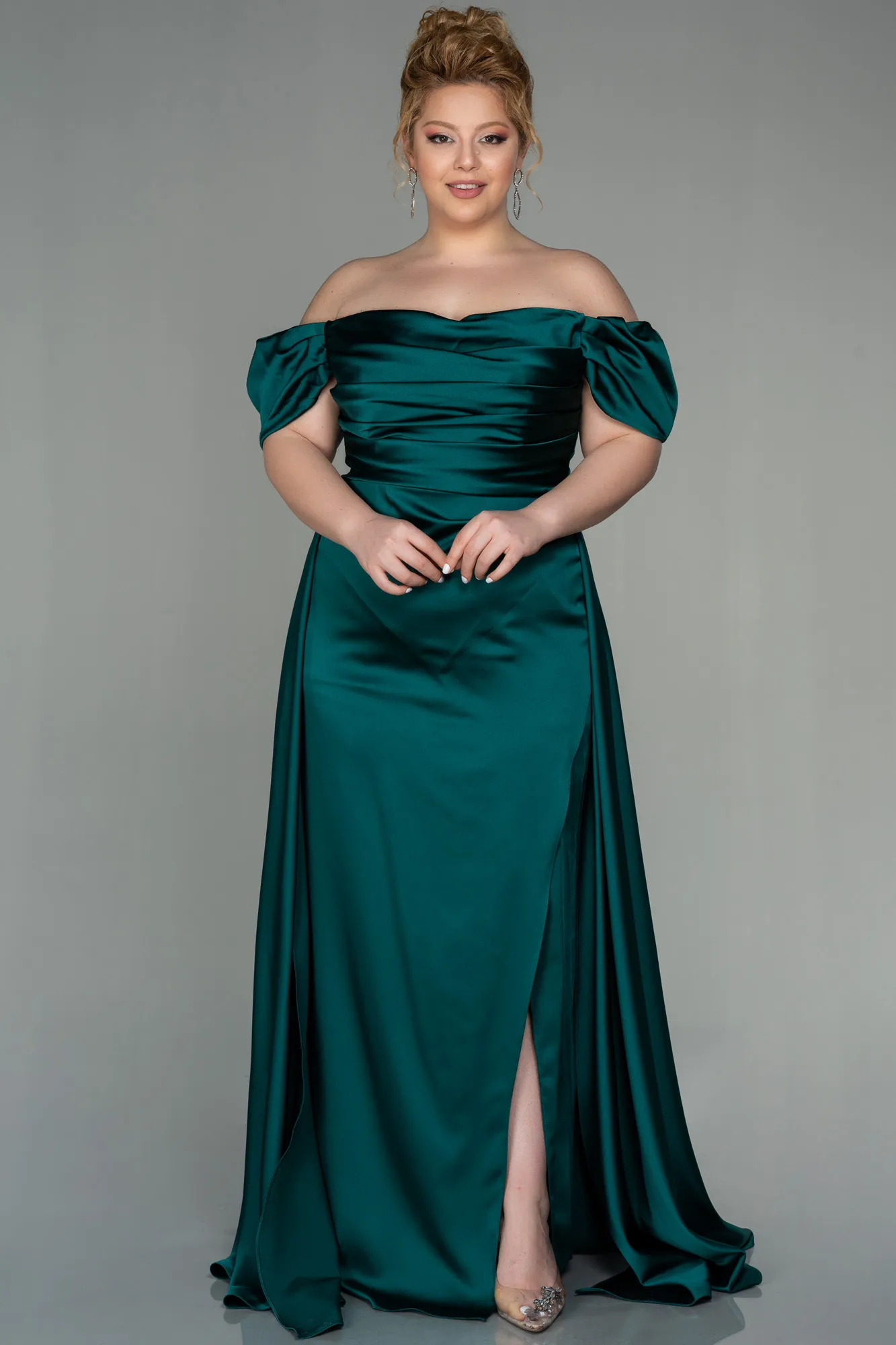 Long Satin Plus Size Evening Dress ABU2923
