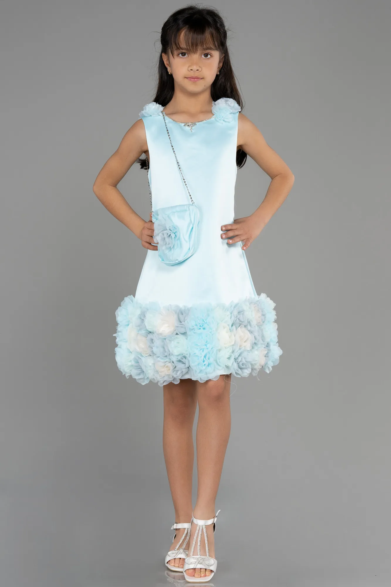 Short Satin Girl Dress ABK1994