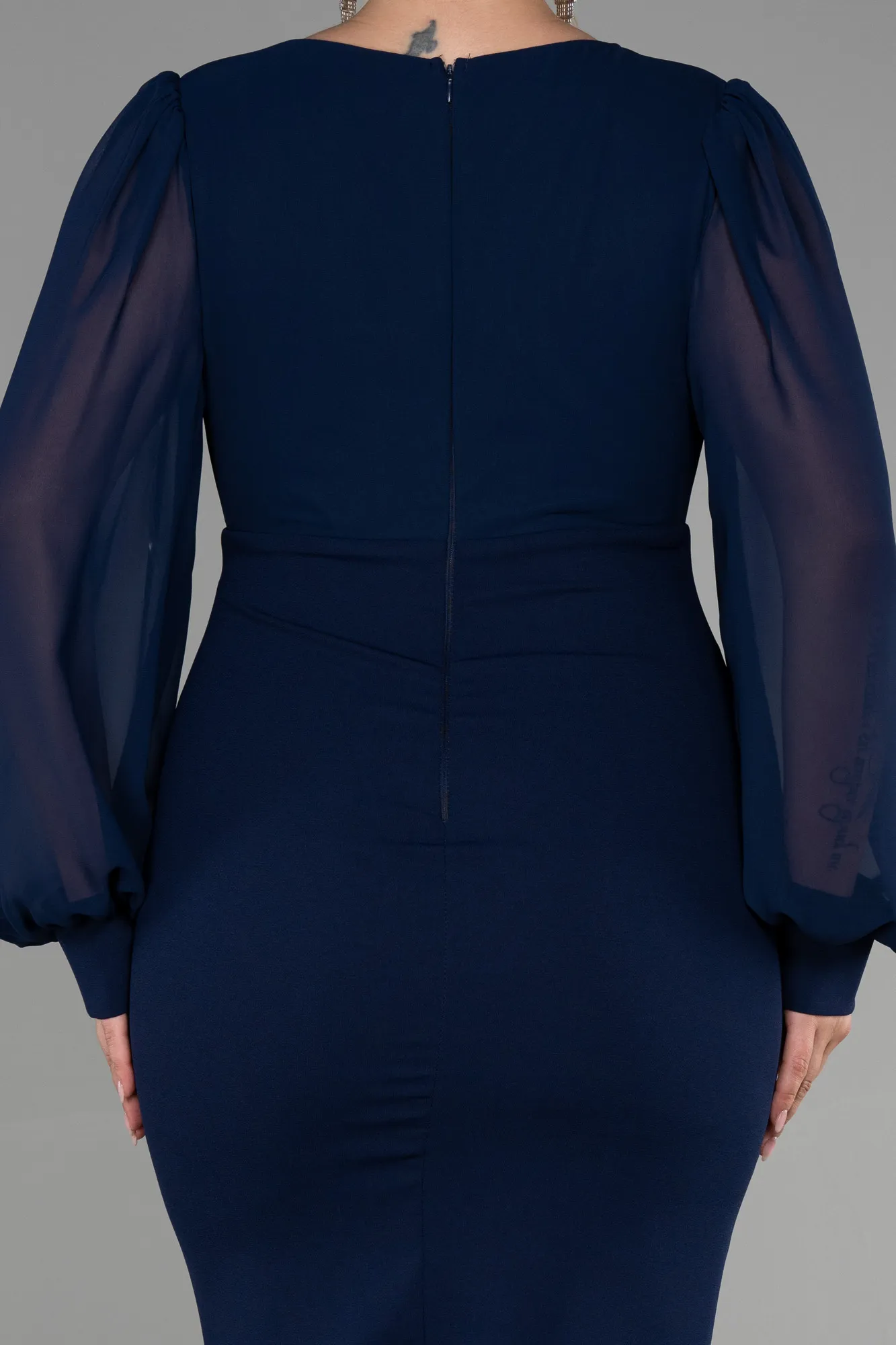 Midi Chiffon Plus Size Evening Dress ABK1885