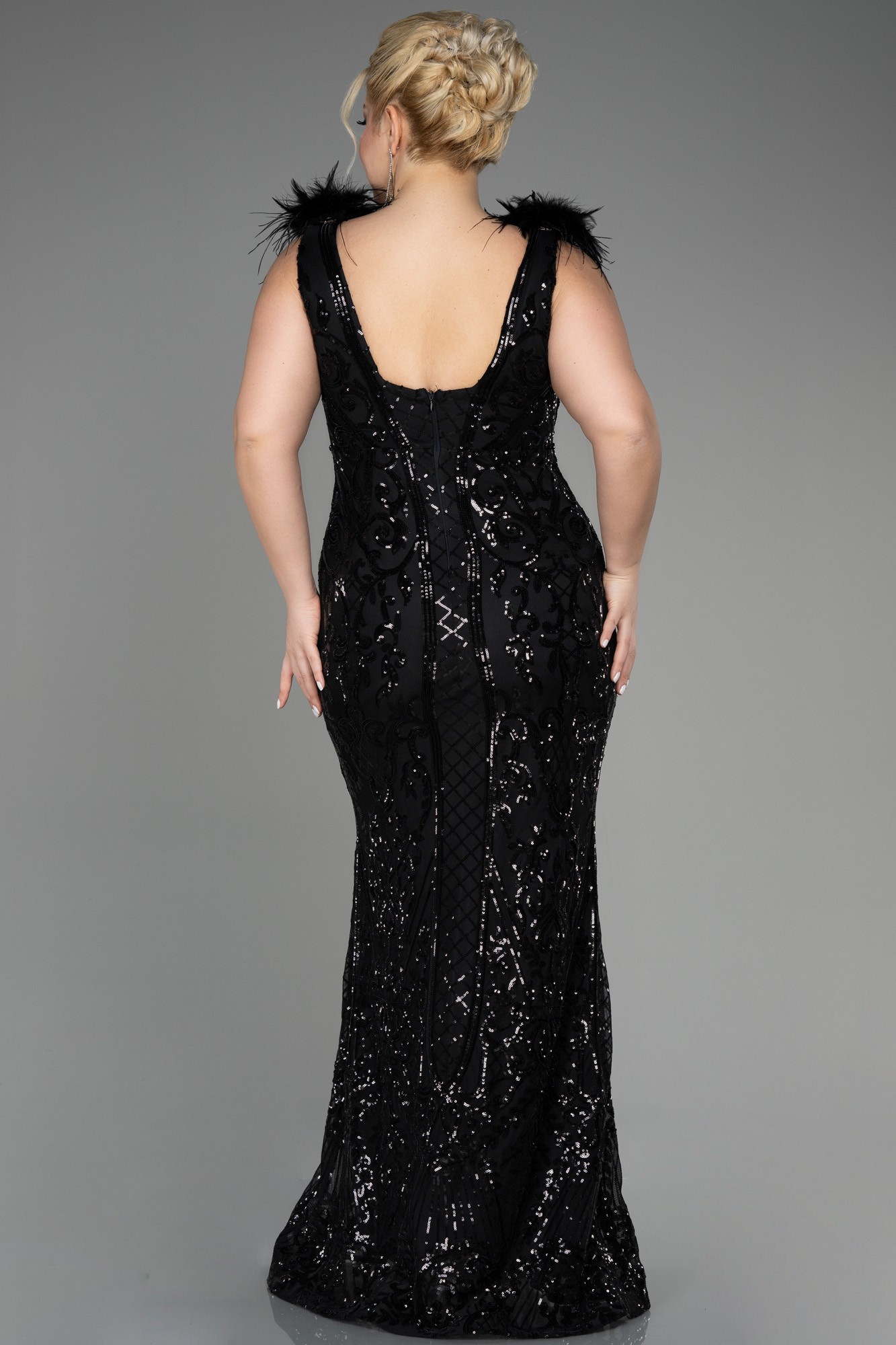 Long Scaly Plus Size Engagement Dress ABU3671