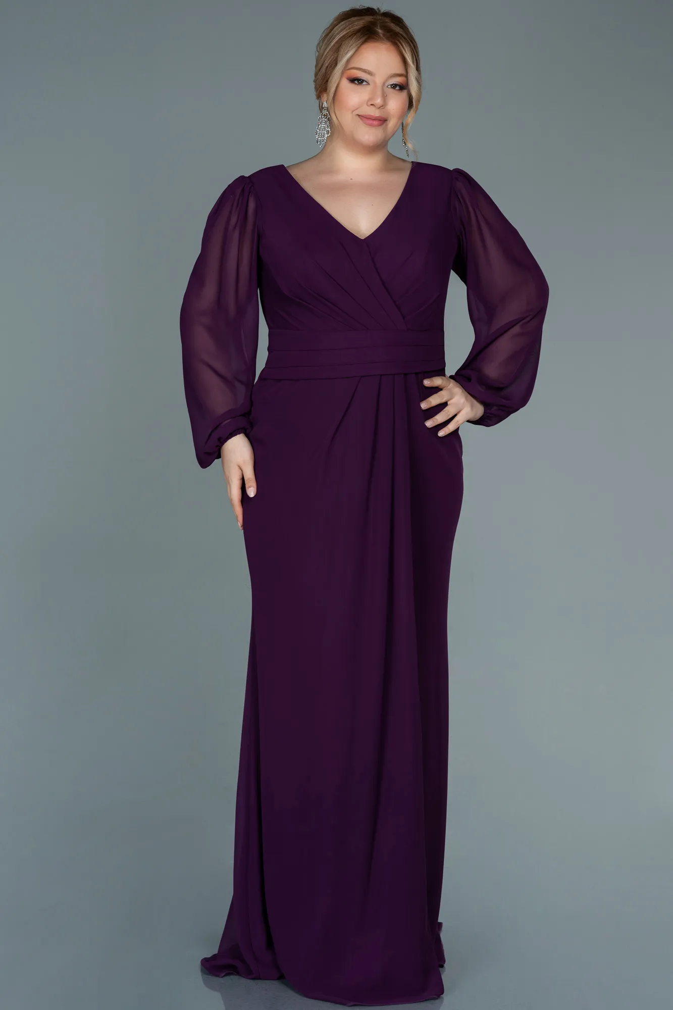 Long Chiffon Plus Size Evening Dress ABU2763