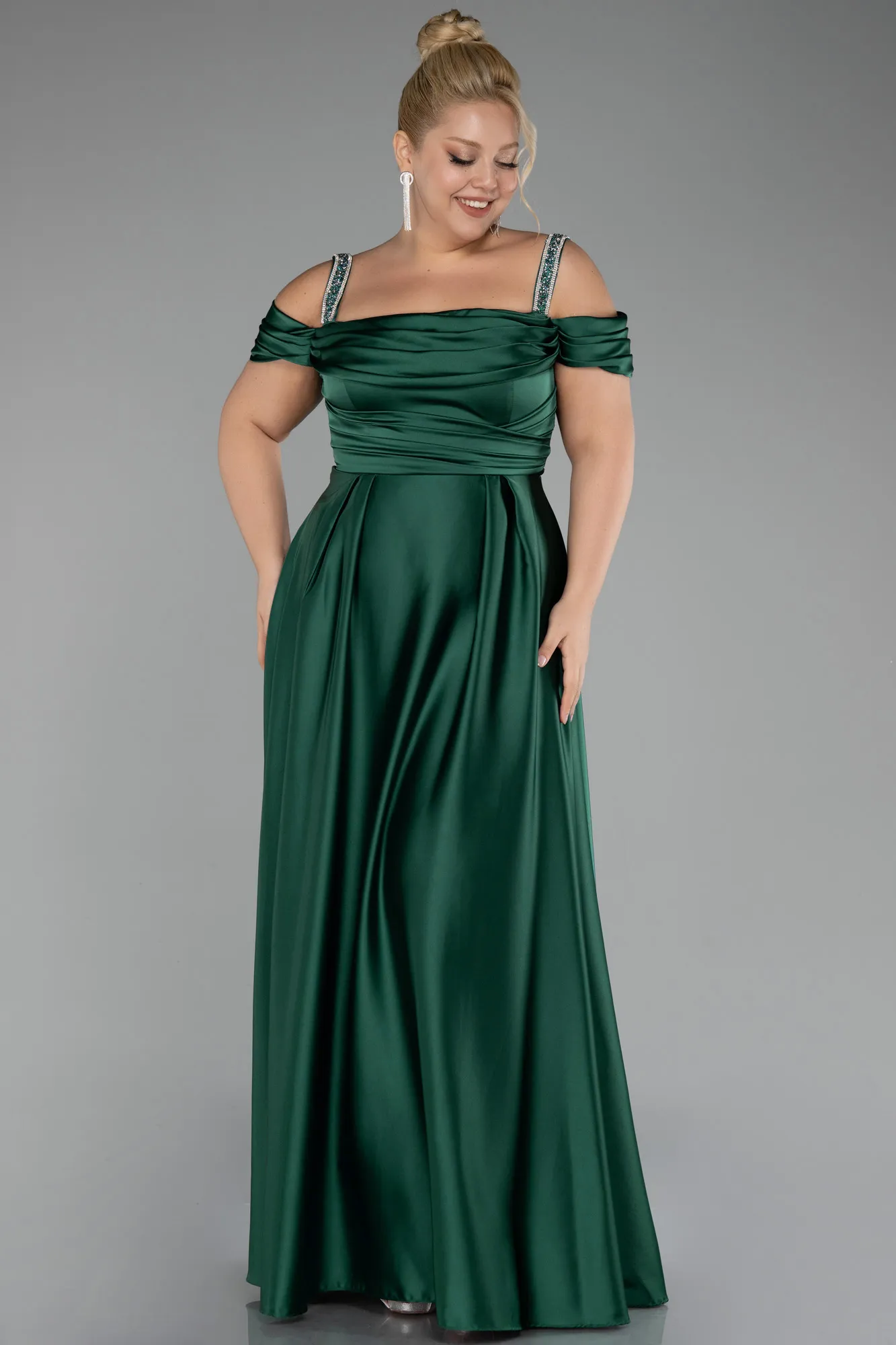Long Satin Plus Size Evening Dress ABU3277