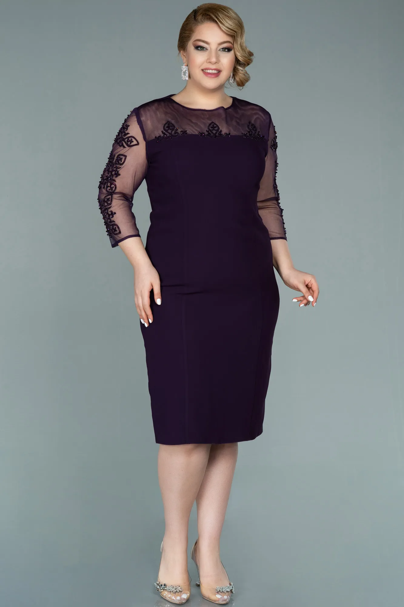 Midi Plus Size Evening Dress ABK1332
