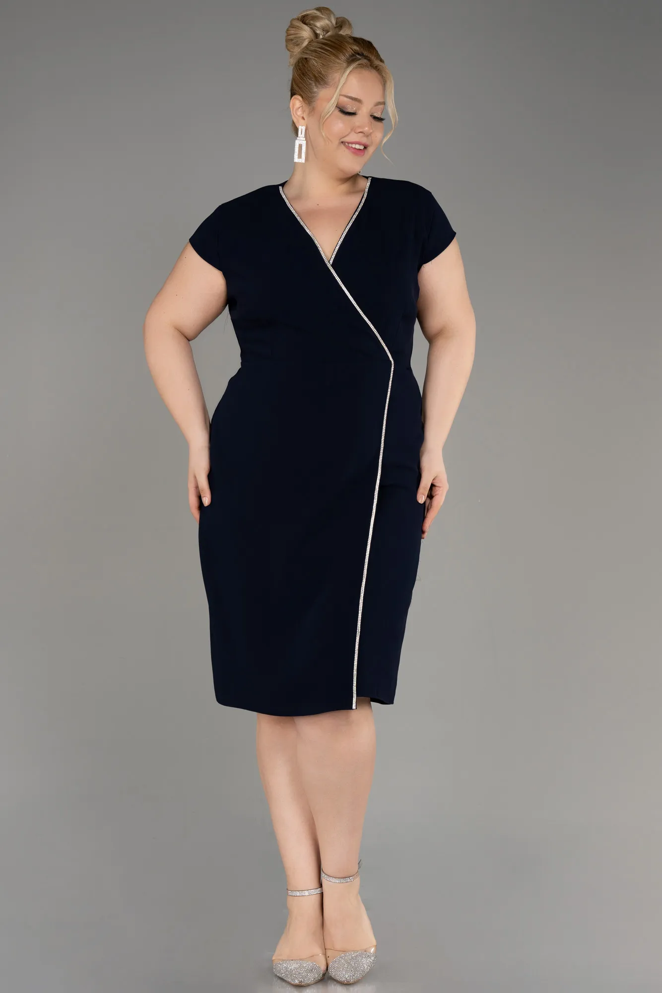 Short Sleeve Plus Size Elegant Dress ABK2092