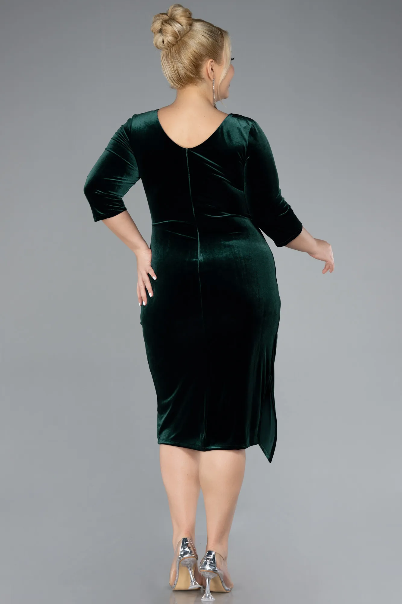Midi Velvet Plus Size Cocktail Dress ABK2156