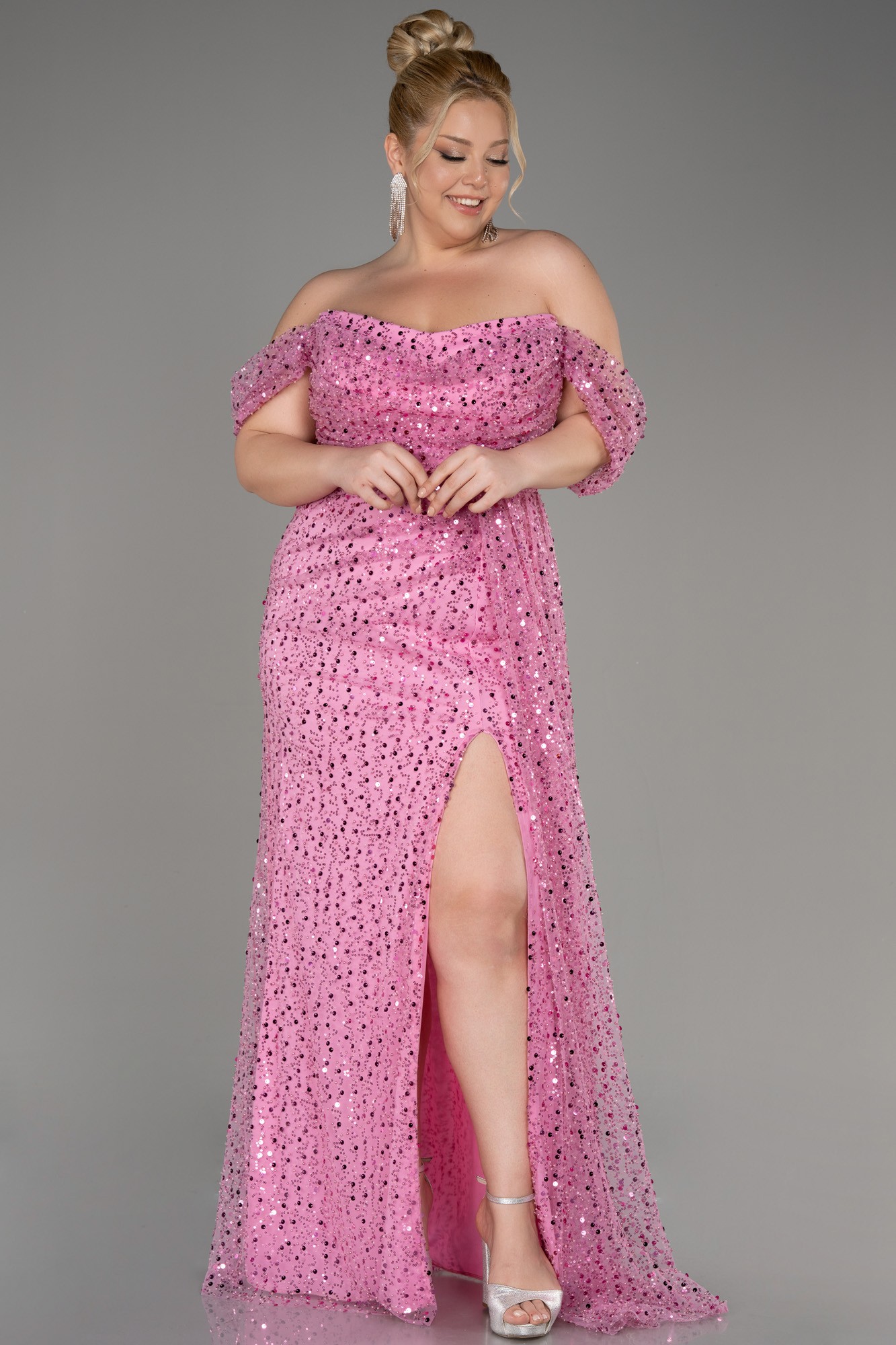 Long Scaly Plus Size Engagement Dress ABU3579