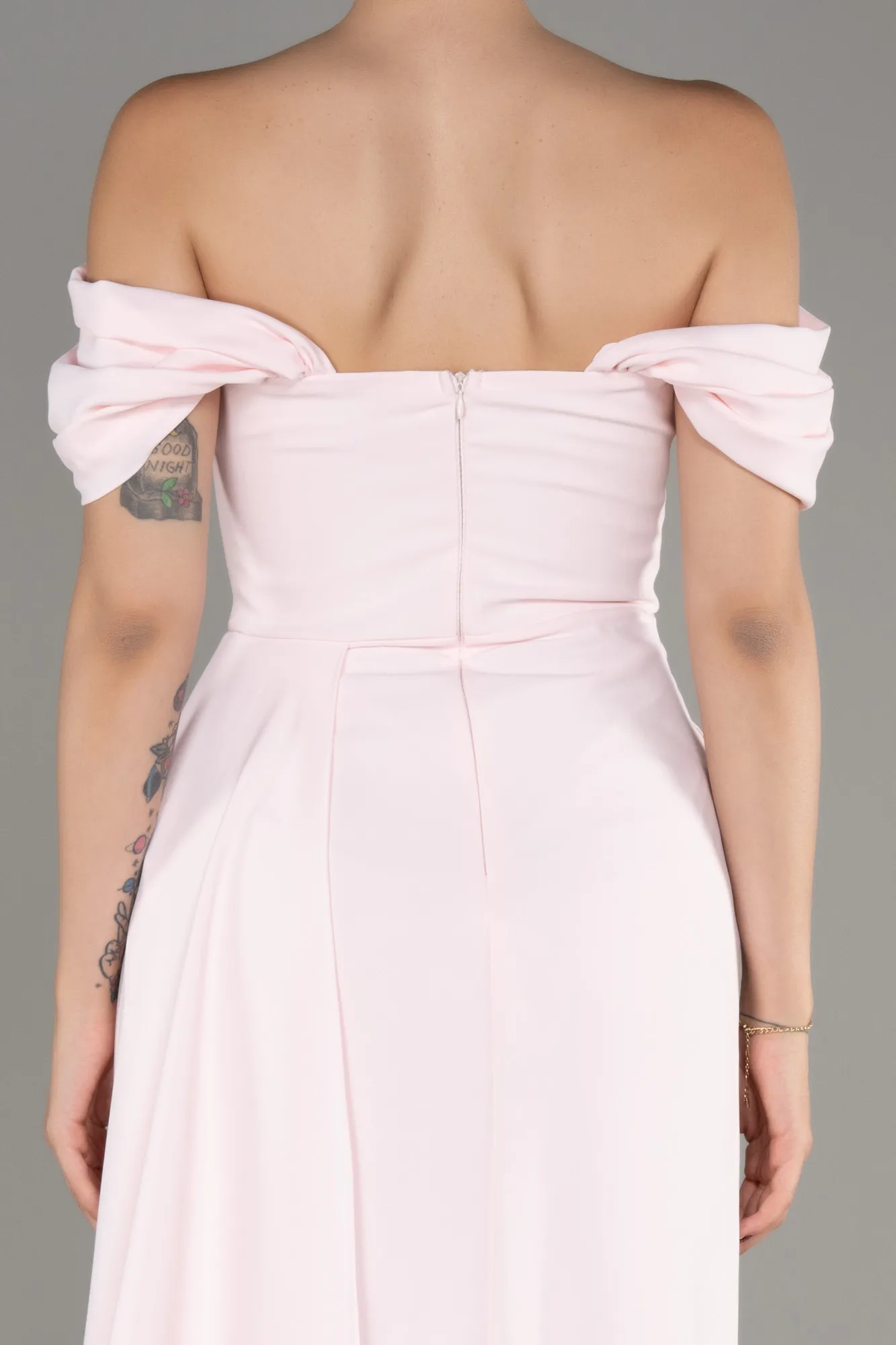 Boat Neck Slit Long Evening Dress ABU4048