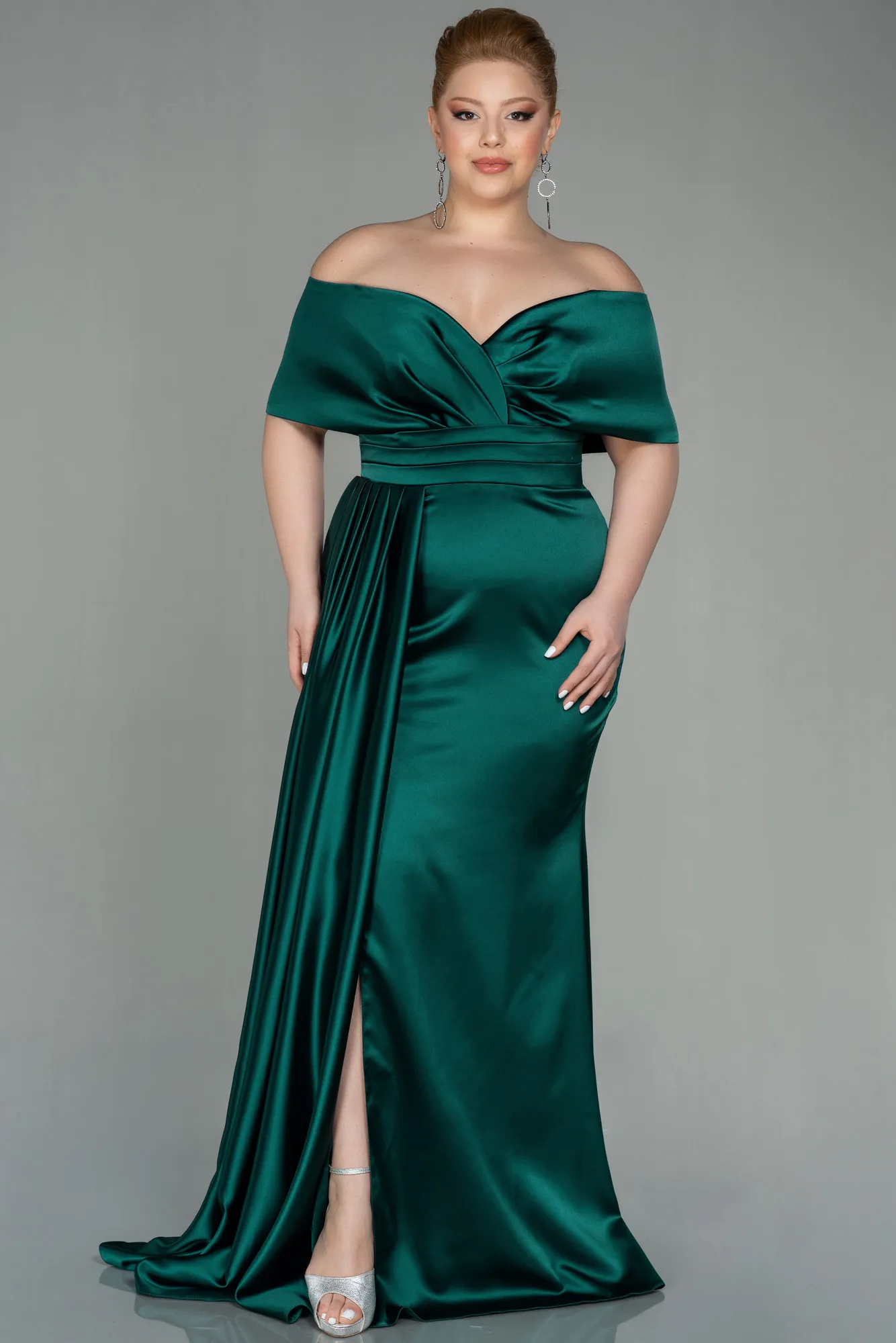 Long Satin Plus Size Evening Dress ABU2873