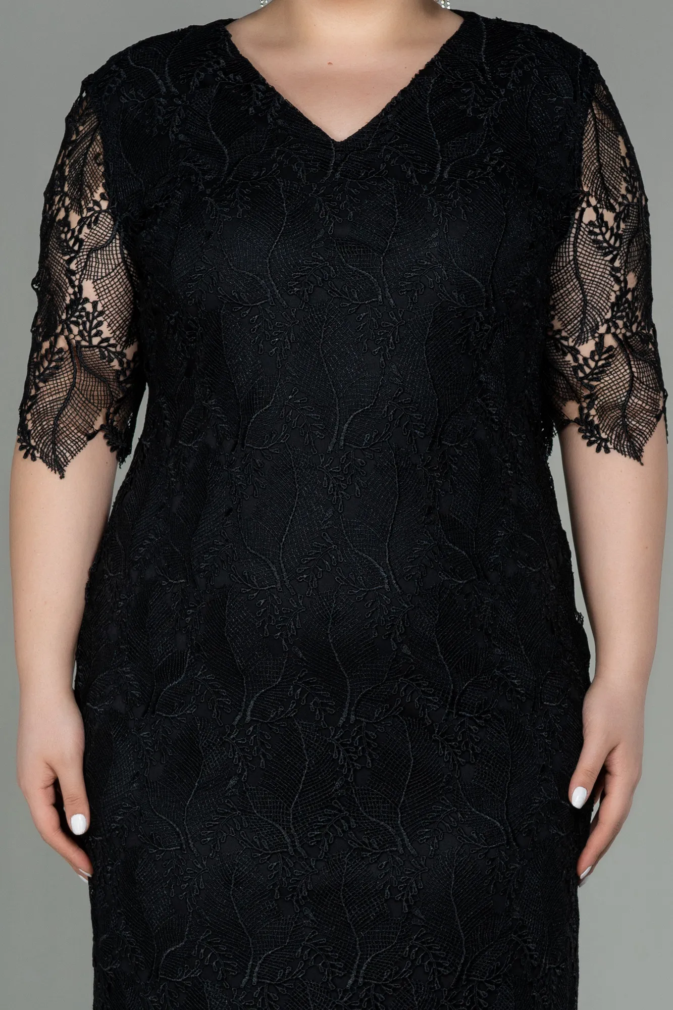 Midi Dantelle Plus Size Evening Dress ABK1623