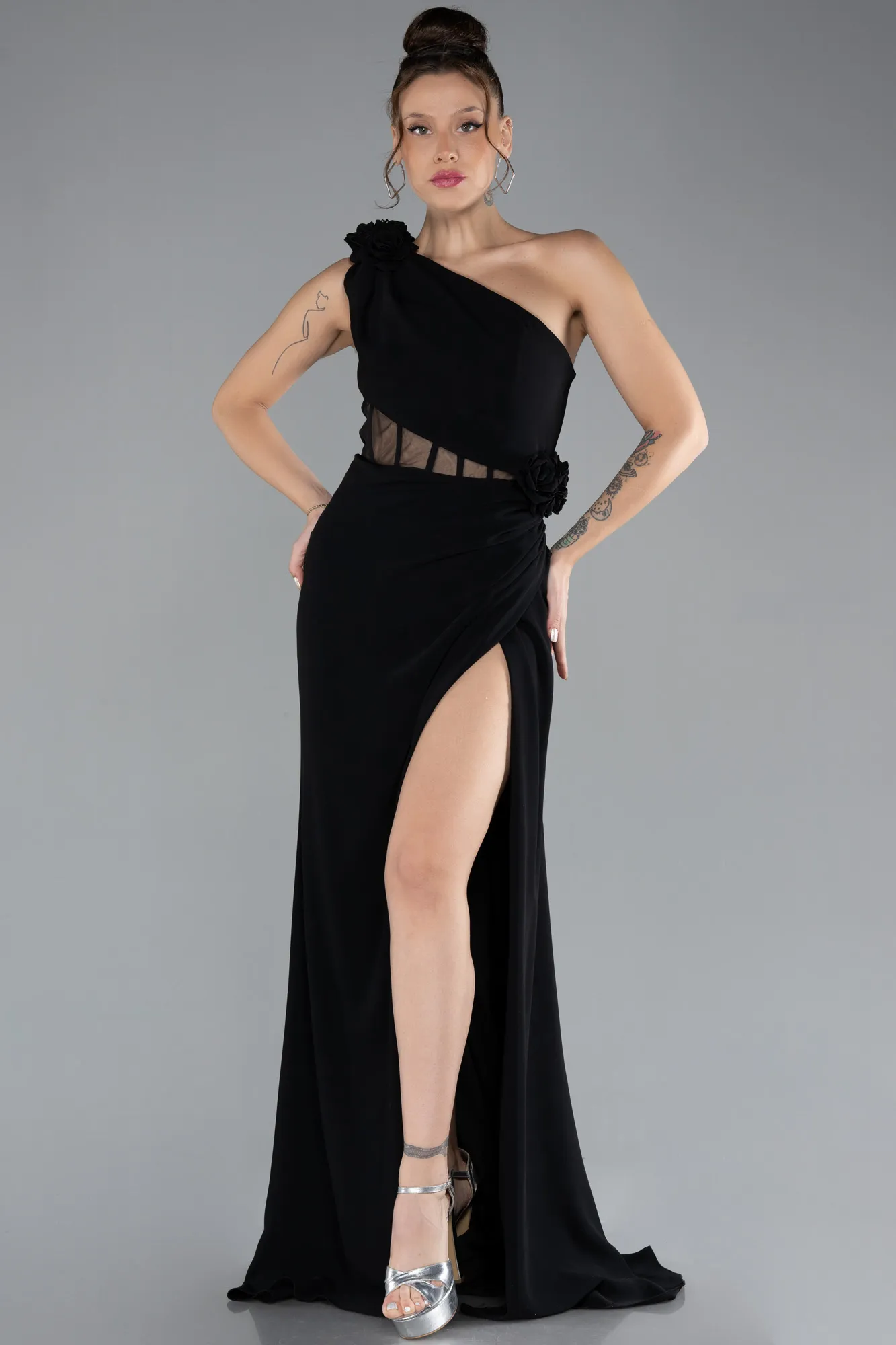 One Shoulder Slit Evening Gown ABU4381